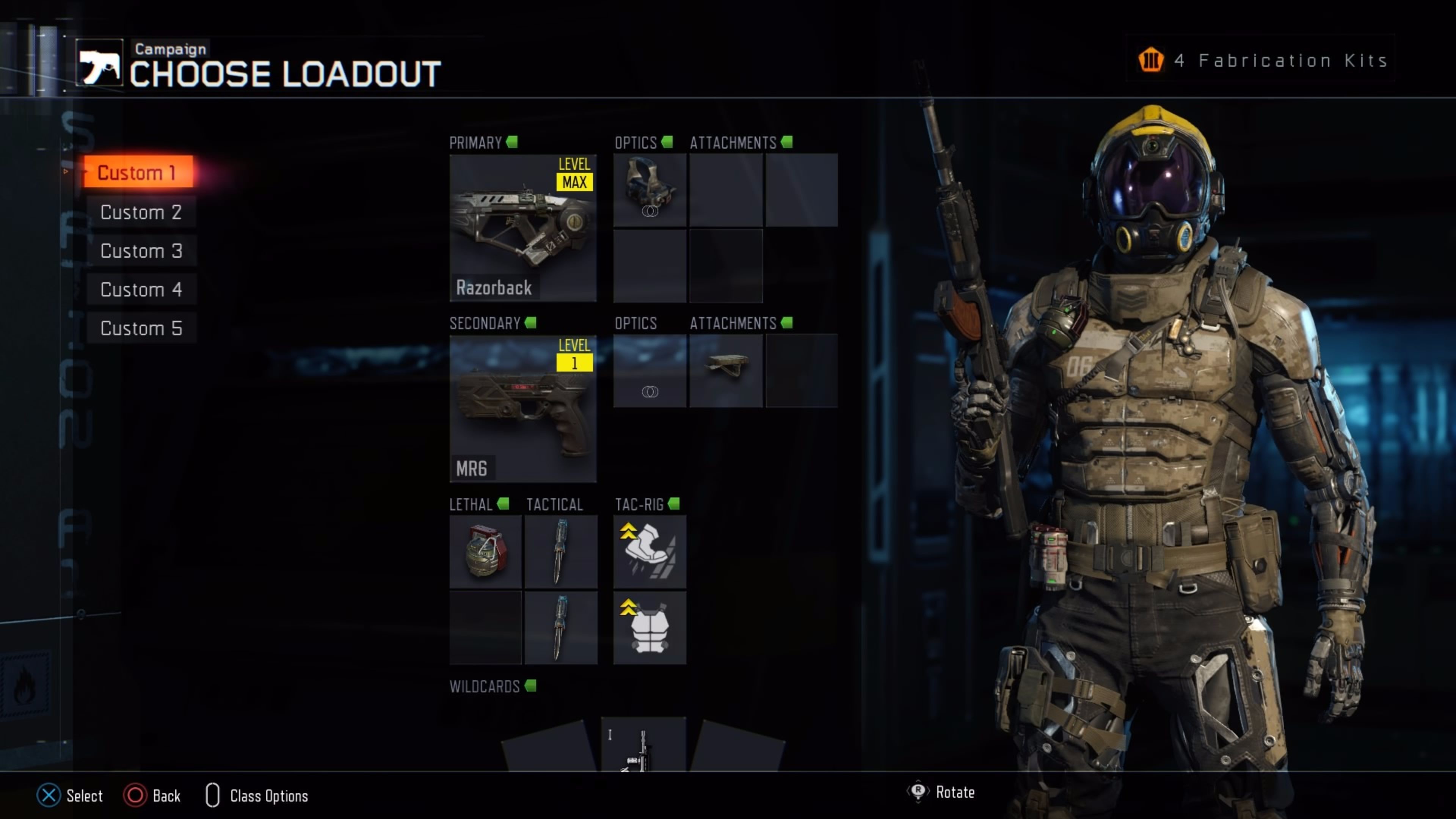 Call of Duty: Black Ops III, Menu equipaggiamento, Soldato, Interfaccia, sfondo desktop 4K