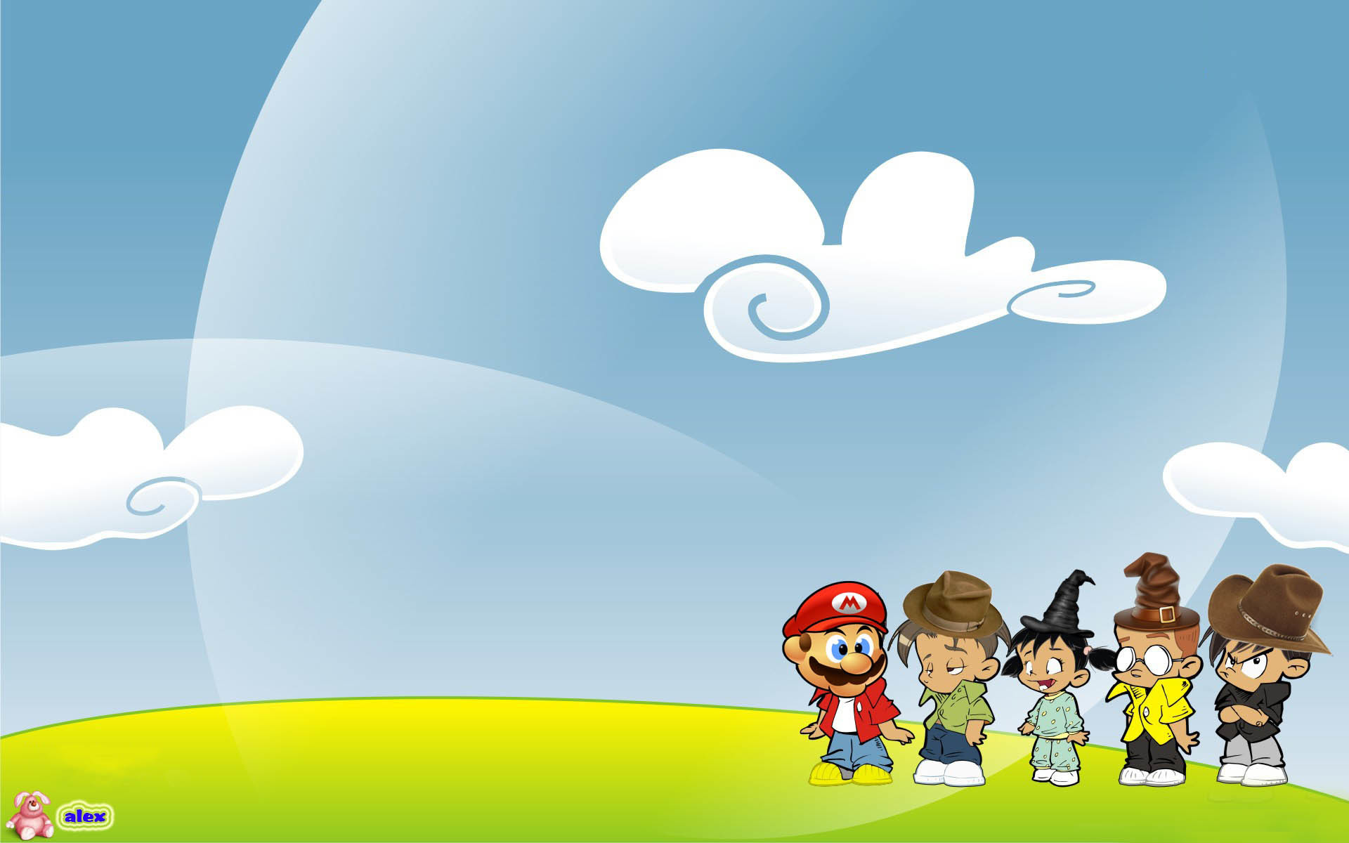 Mario, Fan art, Cielo, Nuvole, 1920x1200, immagine di sfondo