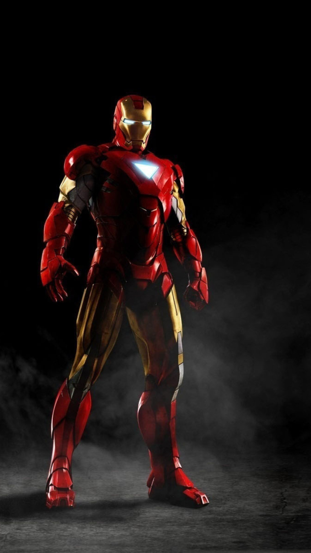 Iron Man, Marvel, Armatura, Sfondo nero, schermata Home iPhone 7 Plus