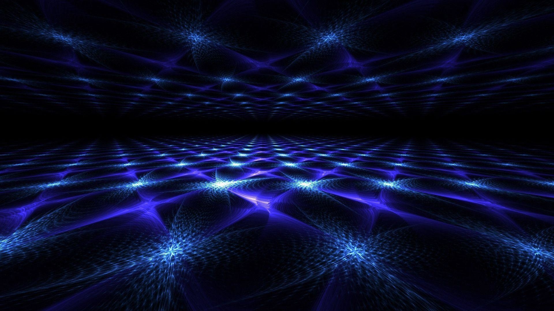 Arte frattale, Blu, Astratto, Sfondo nero, Full HD, wallpaper per computer