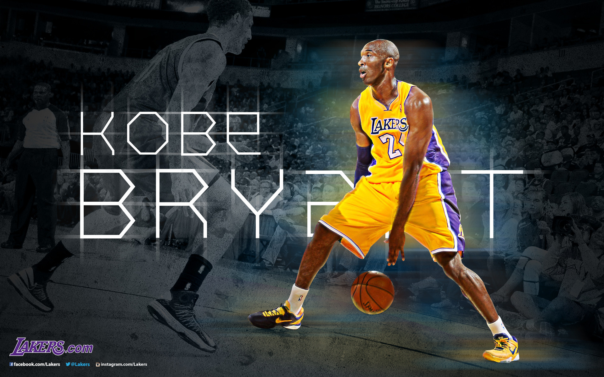 Kobe Bryant, Los Angeles Lakers, Tipografia, 1920x1200, immagine di sfondo