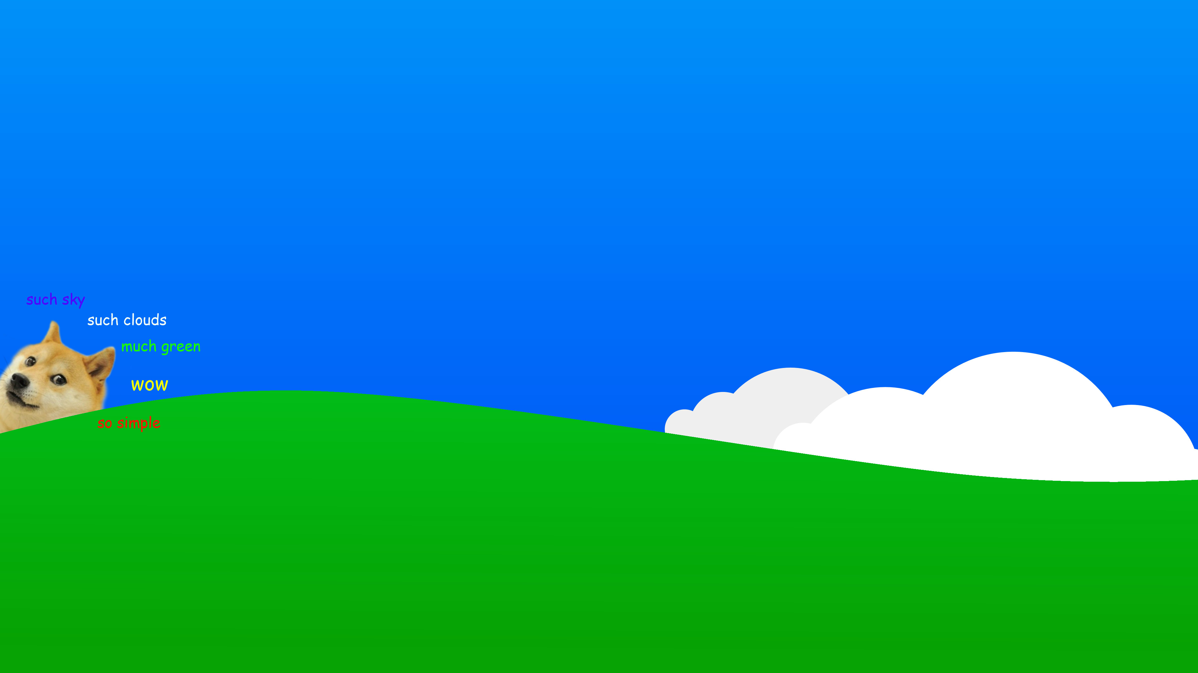 Doge, Bliss, Windows XP, Parodia, 4K, sfondo per PC