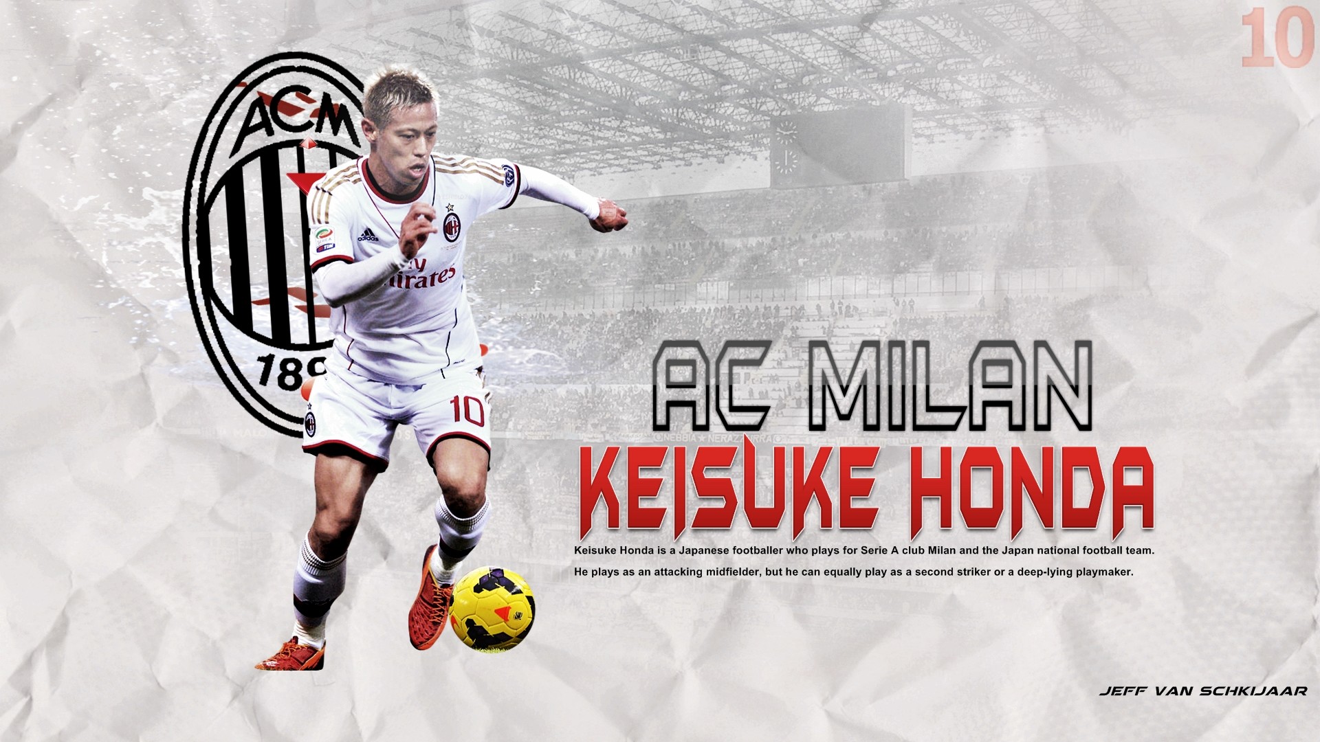 Keisuke Honda, AC Milan, Calciatore, Pallone, Full HD, sfondo per portatile