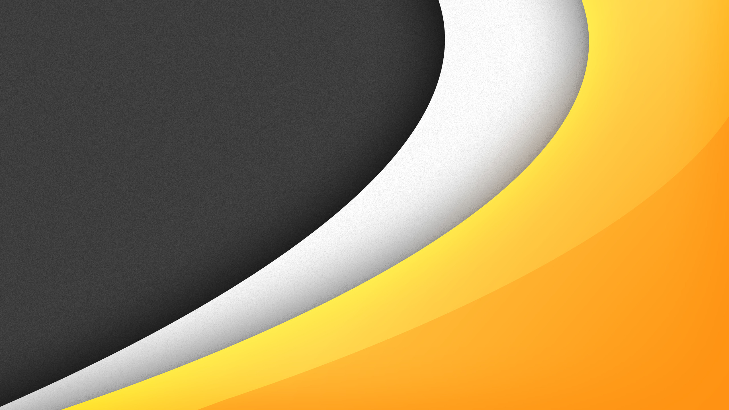 Curve astratte, Grigio scuro, Arancione, Giallo, 2560x1440, sfondo per PC
