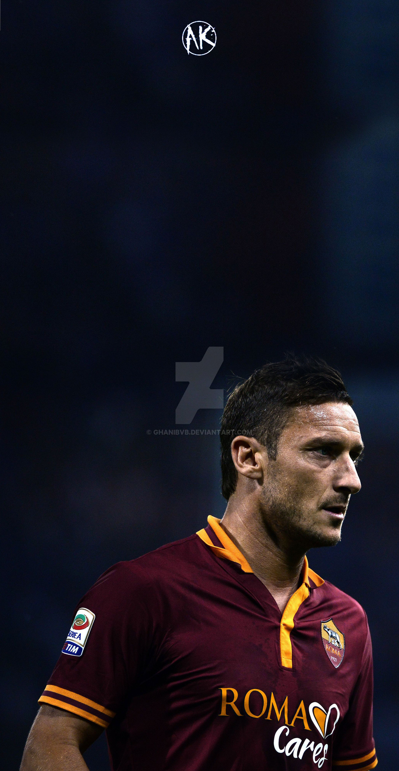 Francesco Totti, AS Roma, Sfondo scuro, Full HD, schermata di blocco del cellulare