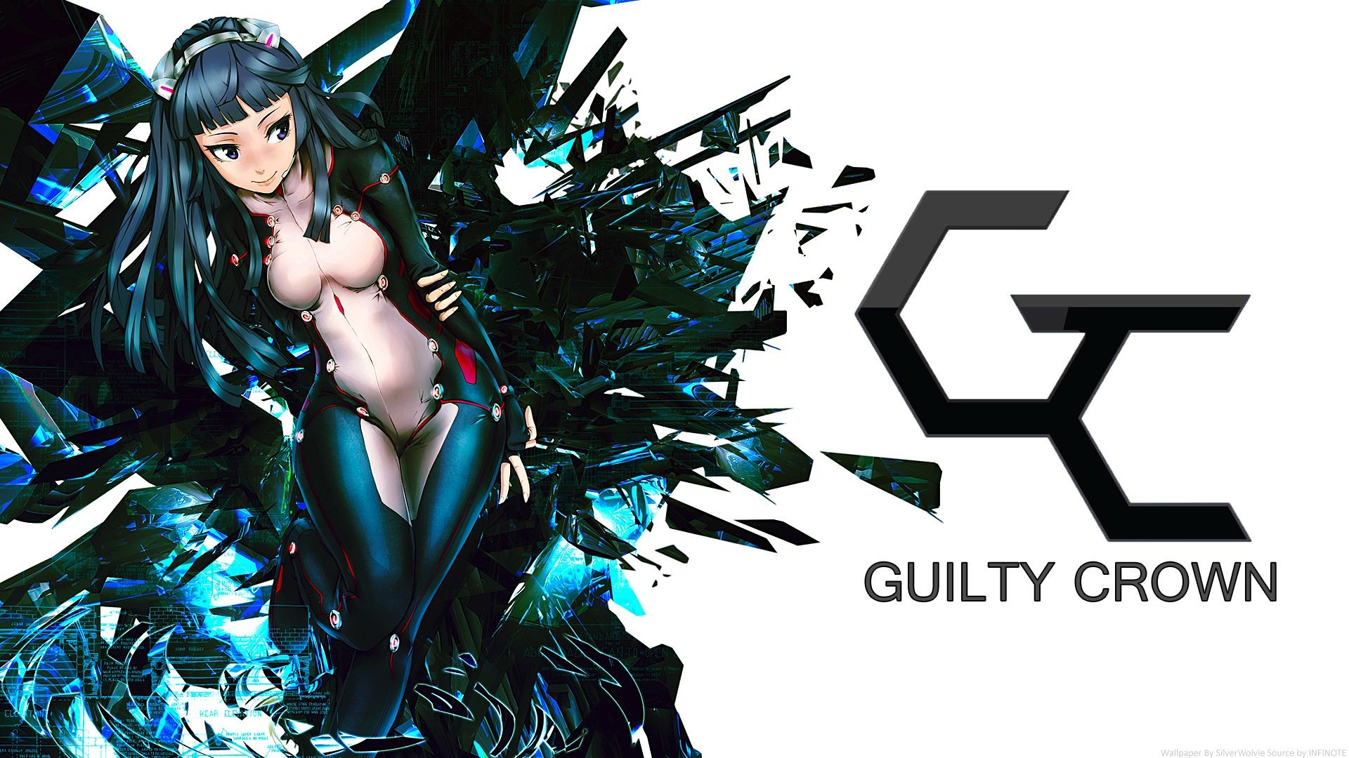 Inori Yuzuriha, Guilty Crown, Logo, 16:9 Full HD, sfondo widescreen