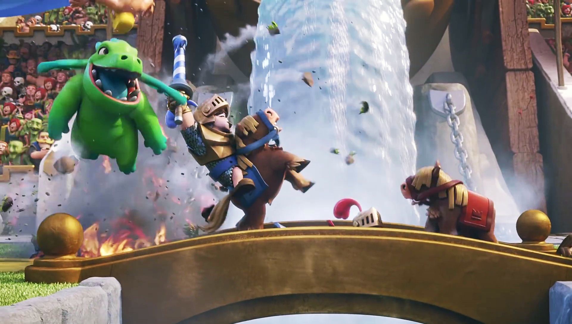 Clash Royale, Principe, Golem di elisir, Ponte, Battaglia, Full HD, wallpaper per portatile