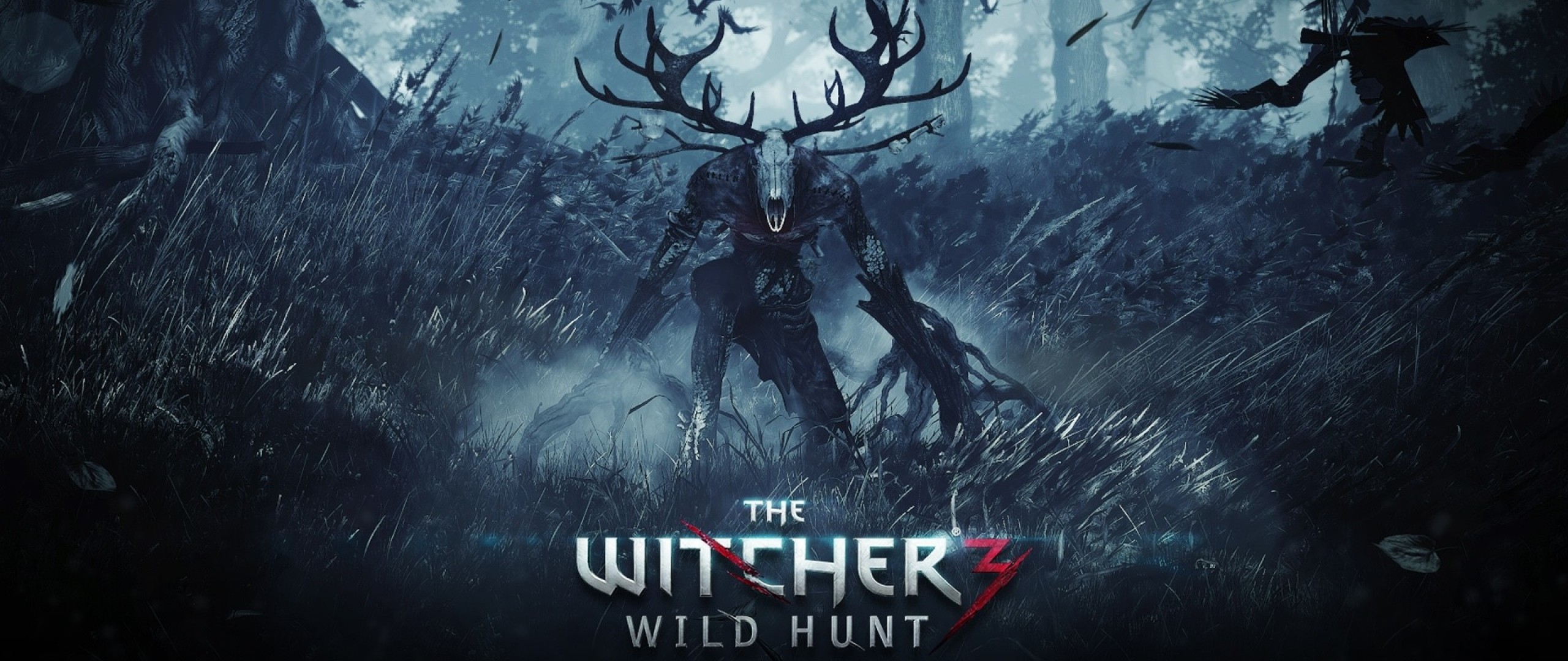 Leshen, The Witcher 3: Wild Hunt, Logo, Foresta, 2560x1080, immagine di sfondo