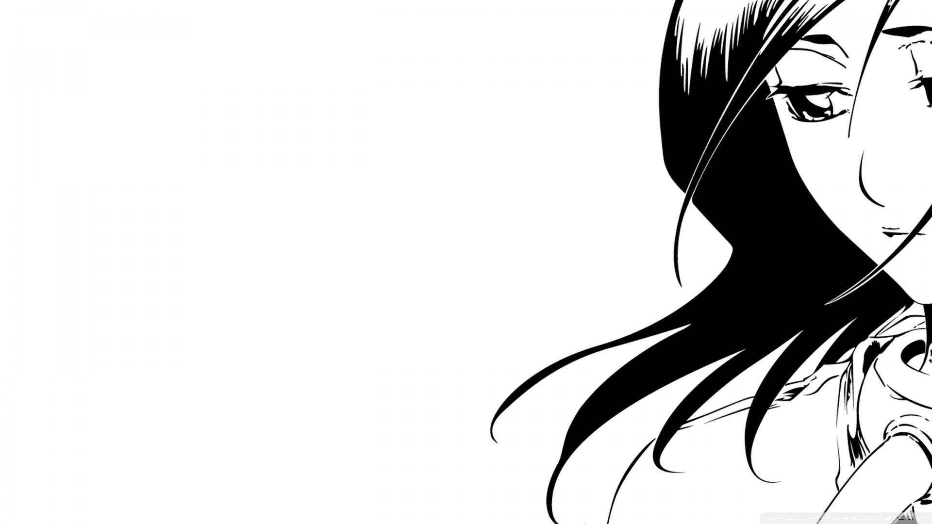 Bianco e nero, Line art, Manga, Minimalista, Sfondo bianco, 16:9 Full HD, wallpaper widescreen