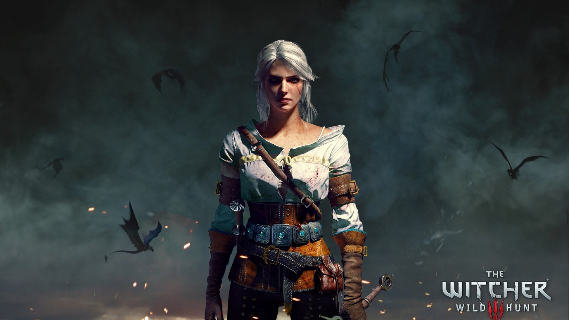 Ciri, The Witcher 3: Wild Hunt, Corvi, Spada, 1920x1080, immagine di sfondo