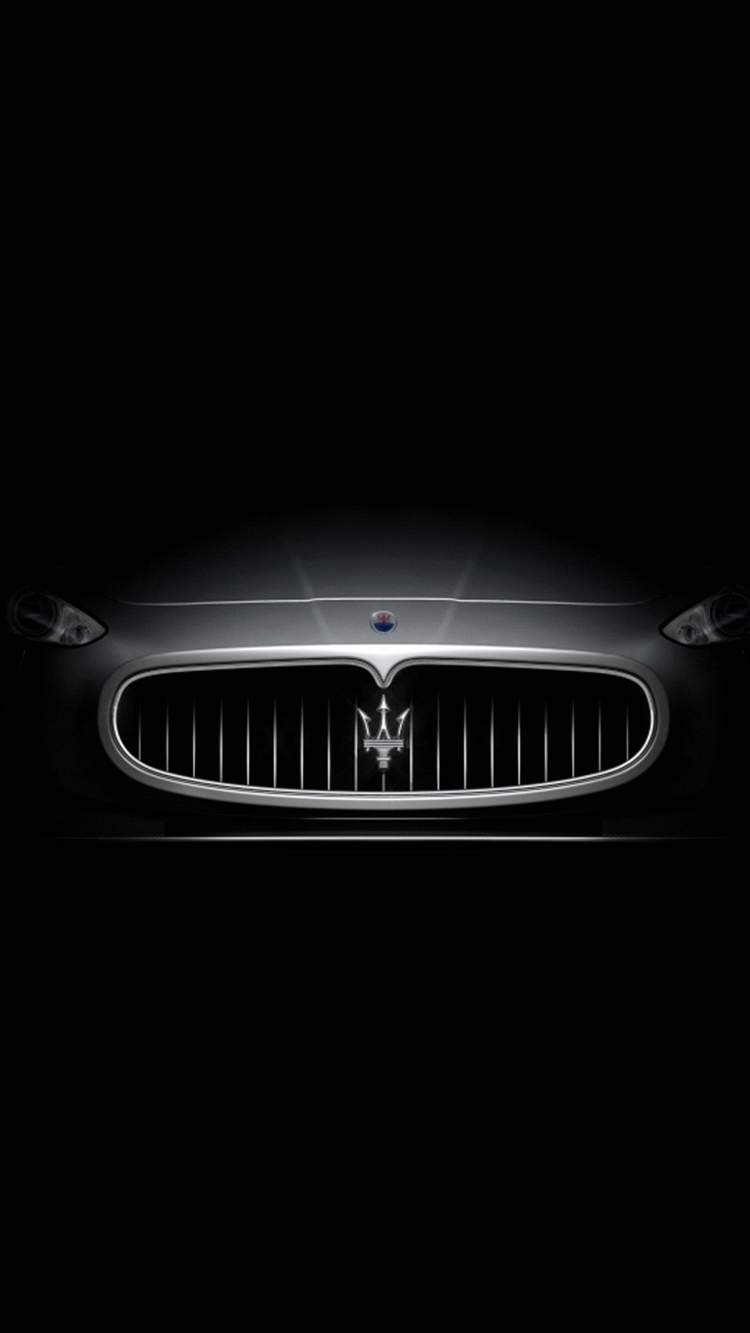 Maserati, Griglia anteriore, Auto, Sfondo nero, wallpaper iPhone 5S