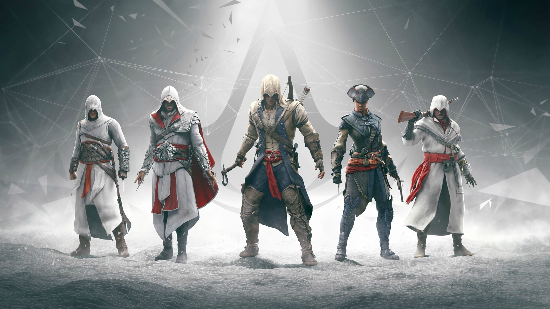 Assassin's Creed, Altaïr, Ezio Auditore, Connor, Edward Kenway, Full HD 1080p, sfondo desktop