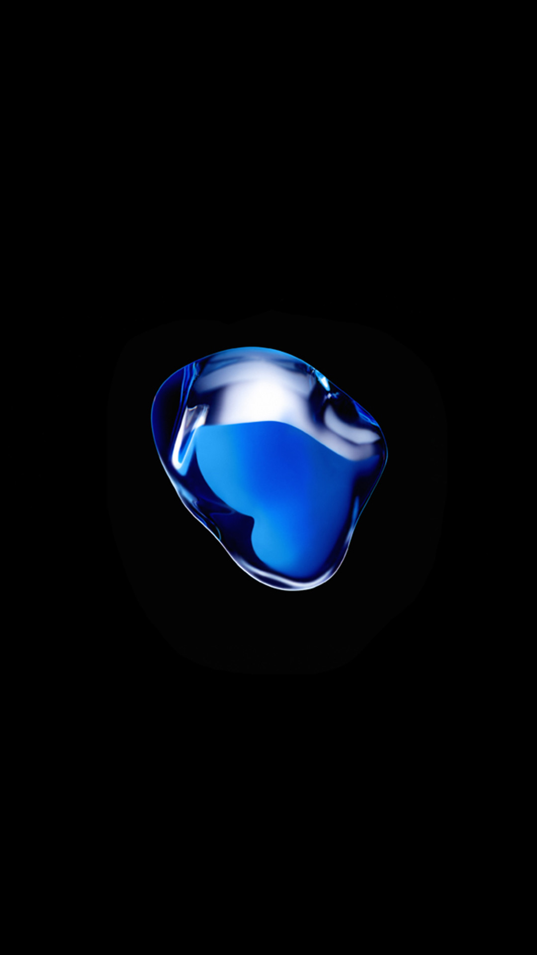 iPhone 7, Logo Apple, Blu, Sfondo nero, Full HD, schermata di blocco del cellulare