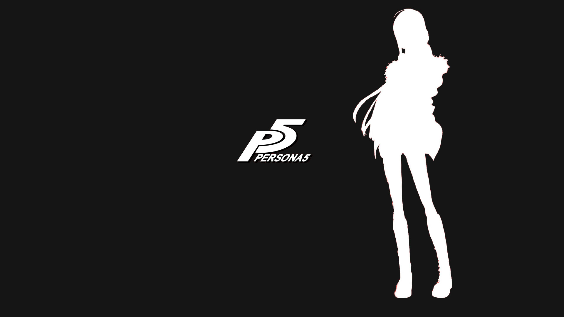 Persona 5, Silhouette, Sfondo nero, Logo, Full HD, wallpaper per PC