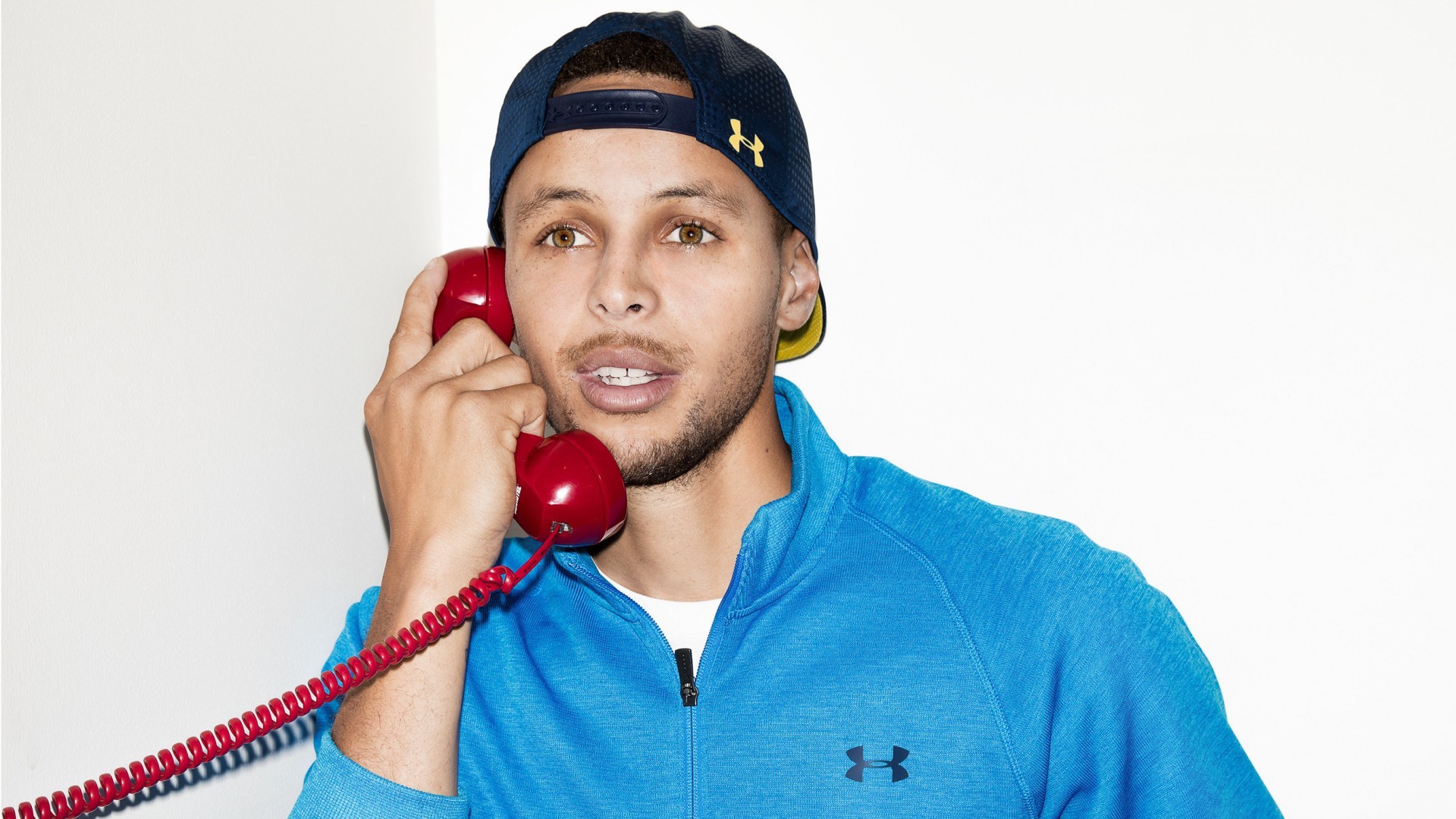 Stephen Curry, Telefono rosso, Under Armour, Cappellino, Full HD, sfondo per PC e portatile