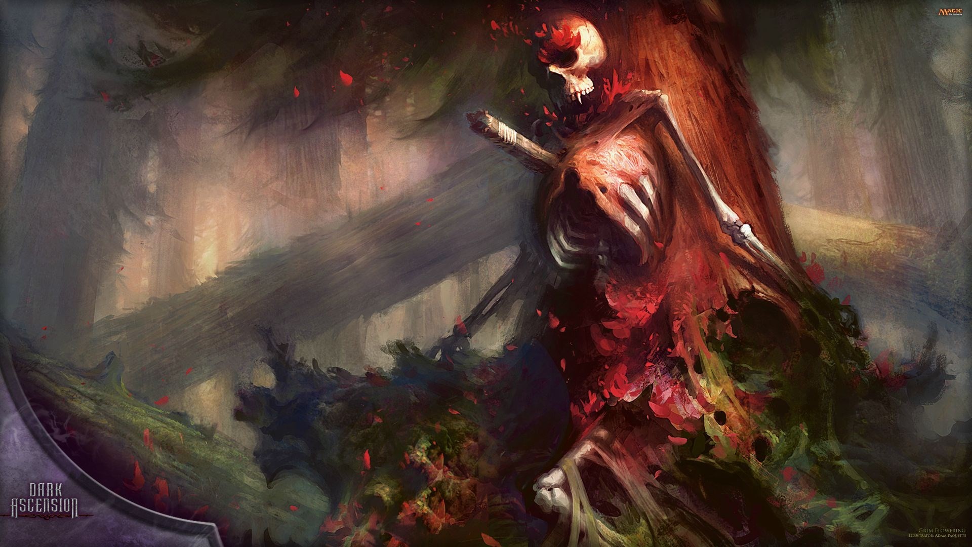 Eldritch Moon, MTG, Scheletro, Foresta, Full HD, sfondo desktop