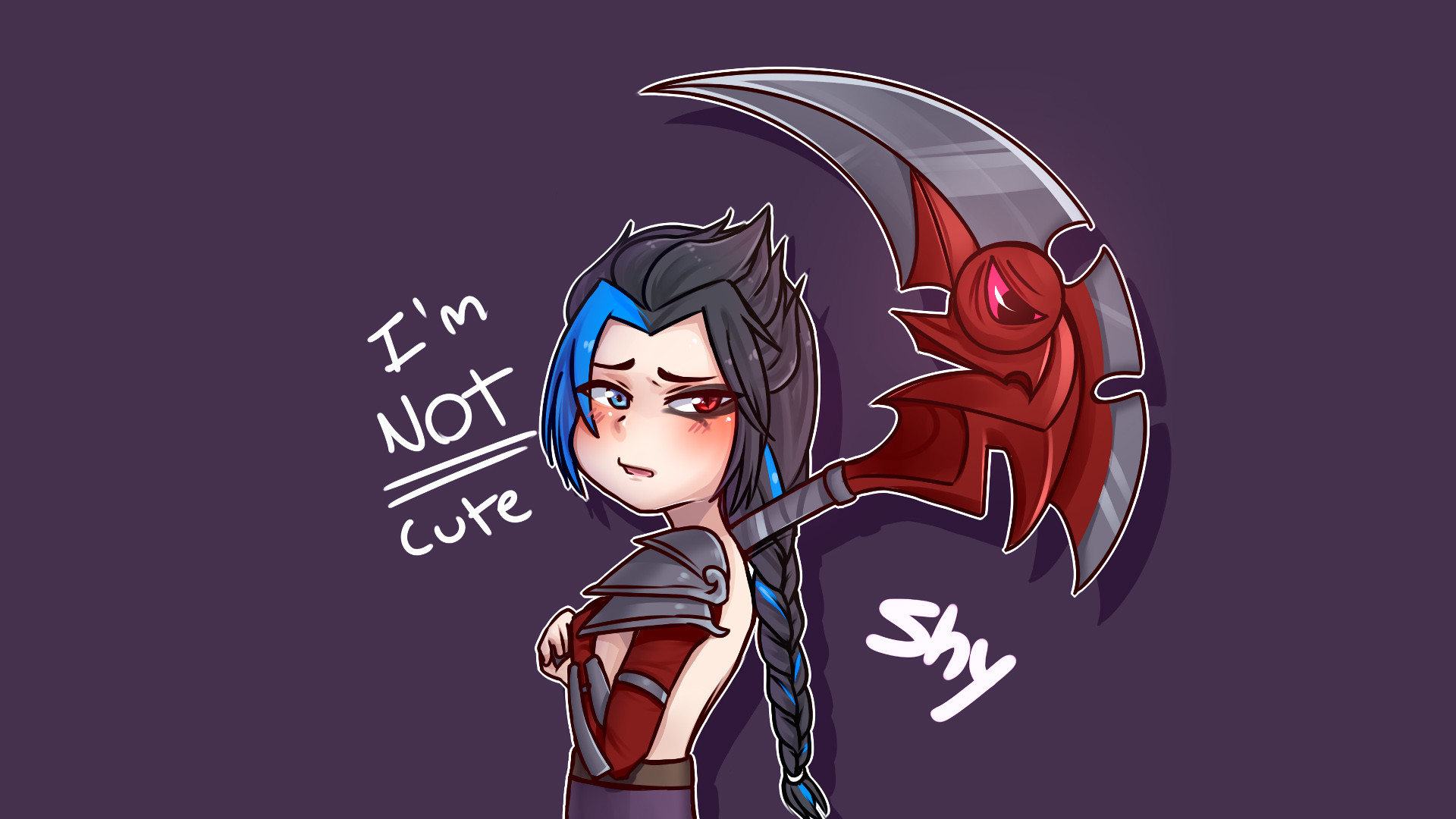 Riven, I'm Not Cute, League of Legends, Chibi, Kawaii, Full HD 1080p, sfondo desktop