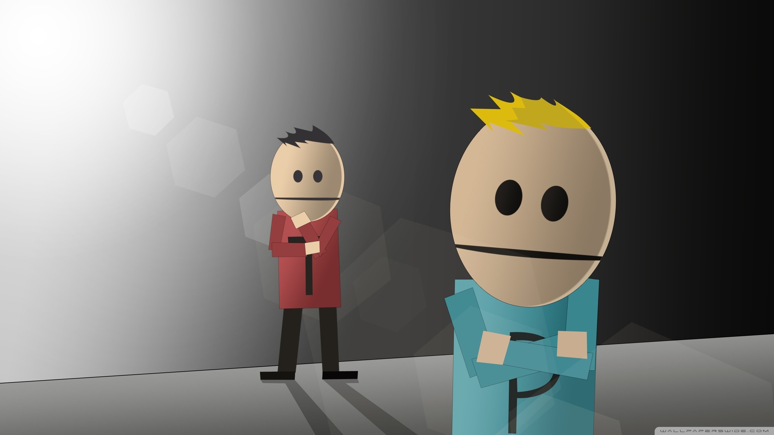 Terrance e Phillip, South Park, Sfondo grigio, 2K, wallpaper per portatile