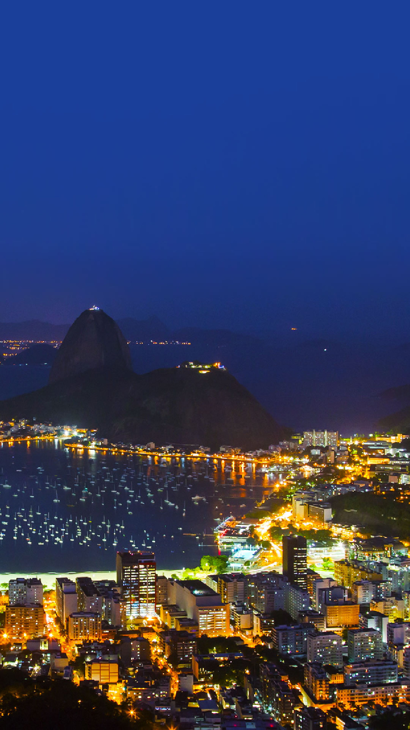 Pan di Zucchero, Rio de Janeiro, Notte, sfondo per iPhone e Android