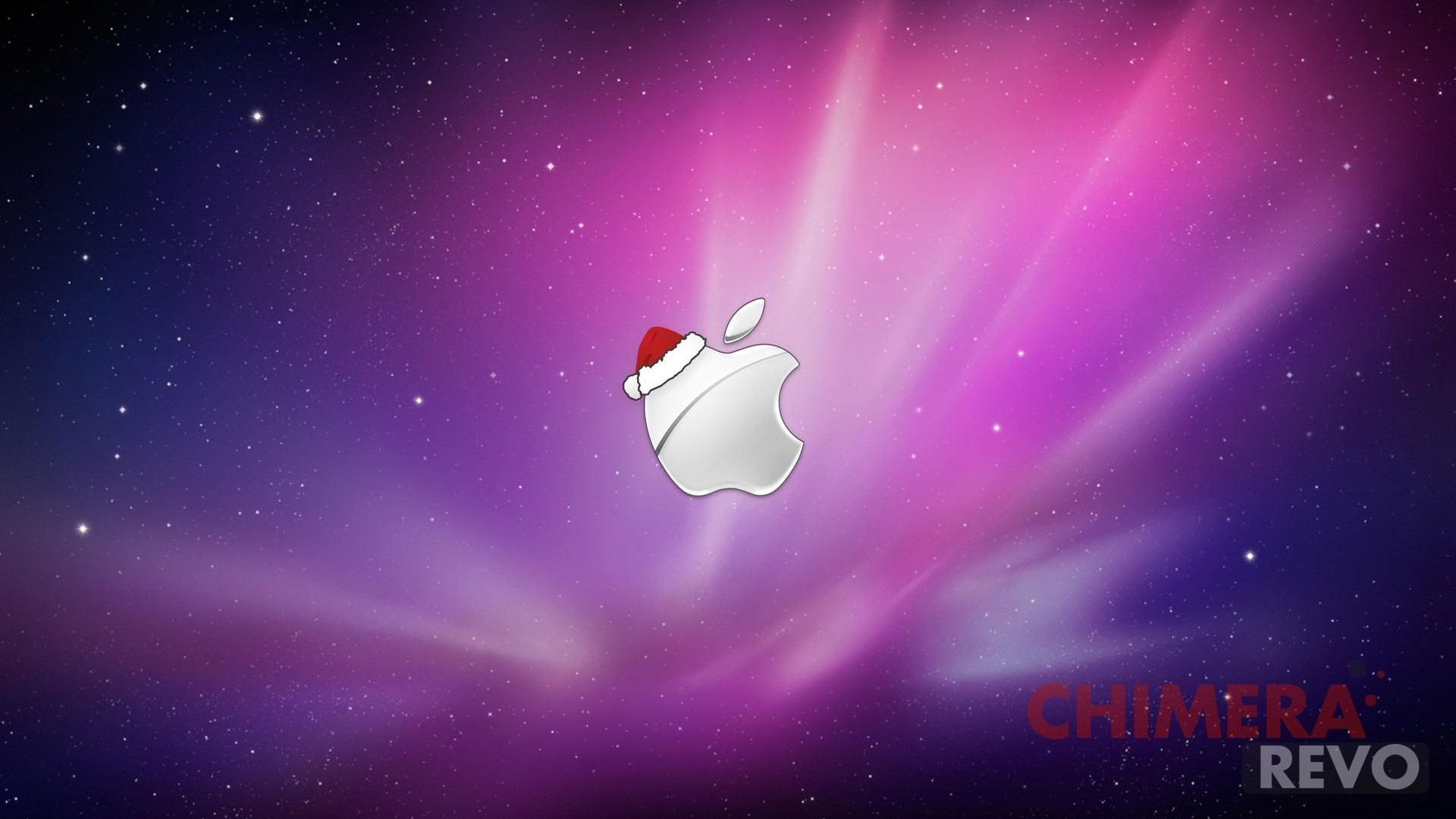 Logo Apple, Cappello di Babbo Natale, Spazio, Rosa, sfondo desktop PC