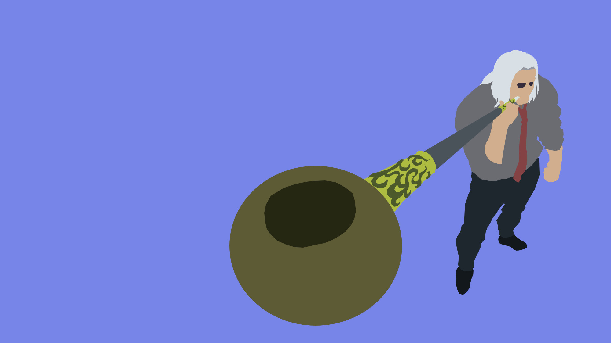 Silva Zoldyck, Hunter x Hunter, Minimalista, Sfondo viola, 16:9 Full HD, wallpaper widescreen