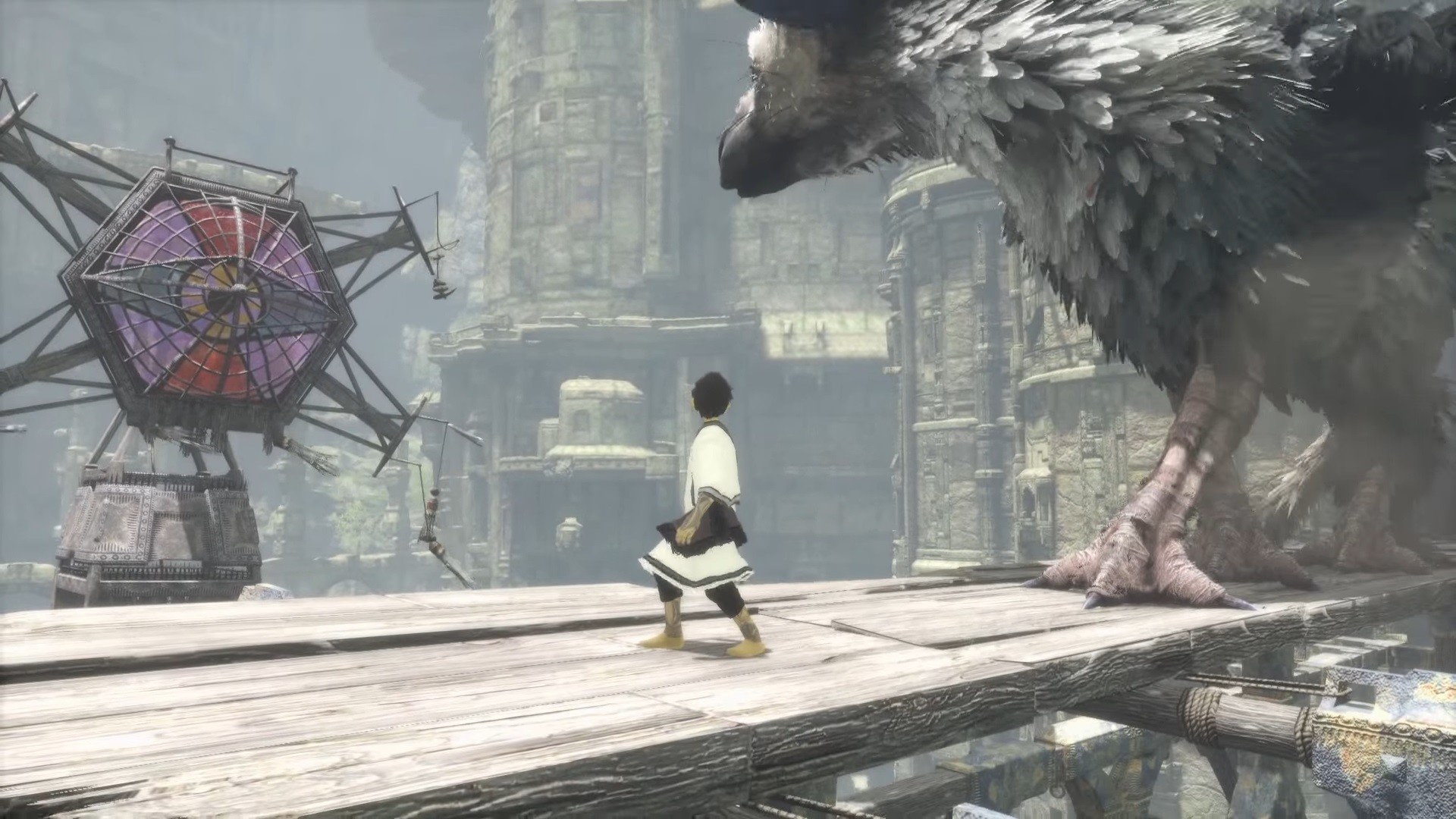 Trico, The Last Guardian, Ragazzo, Vetrata, Ponte, Full HD, sfondo per PC e portatile