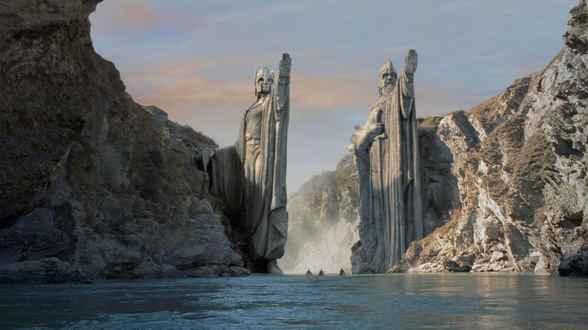 Argonath, Anduin, Il Signore degli Anelli, Statue, Full HD 1080p, sfondo desktop