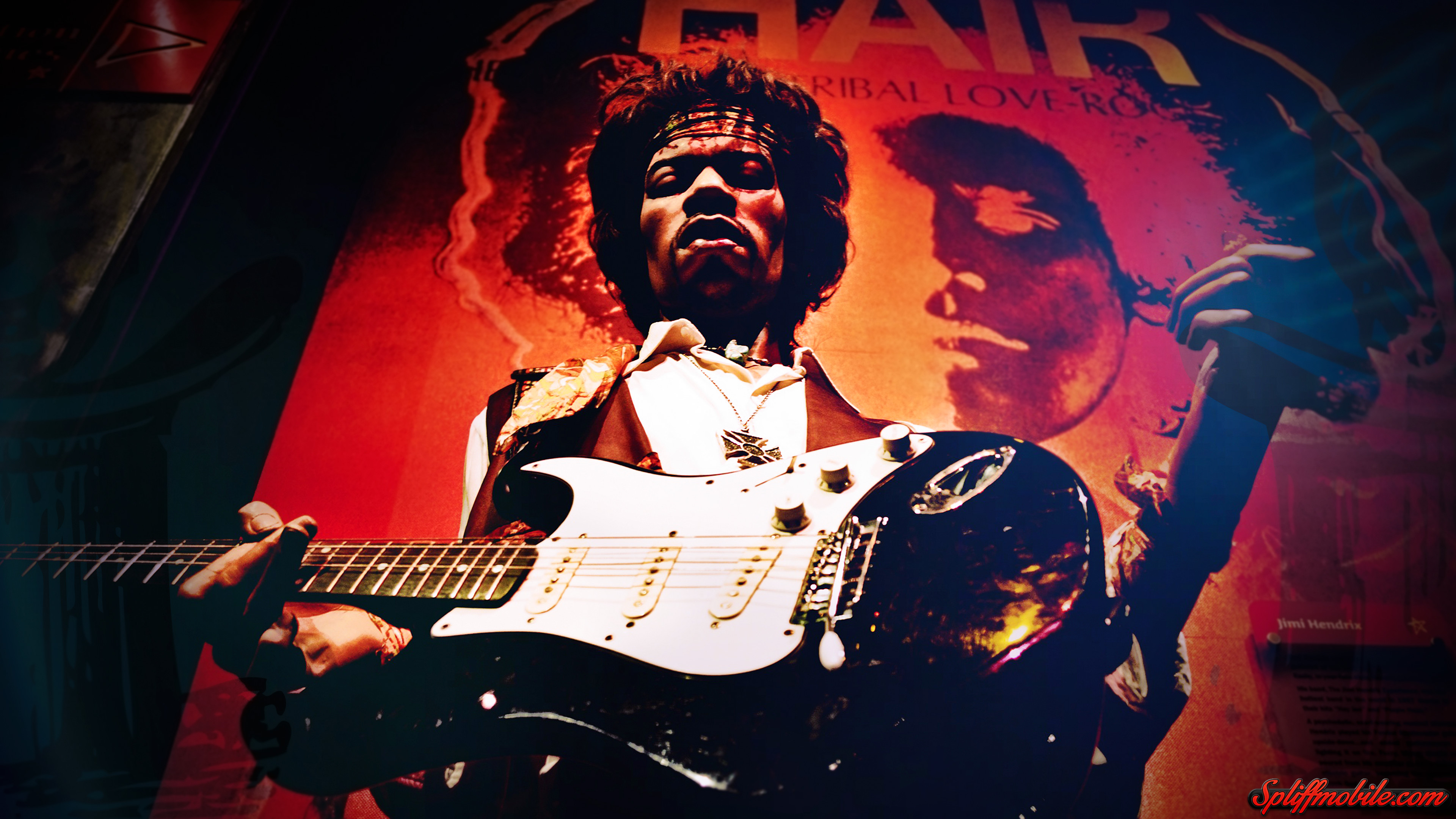 Jimi Hendrix, Fender Stratocaster, Hair, Concerto, 16:9 4K, wallpaper widescreen