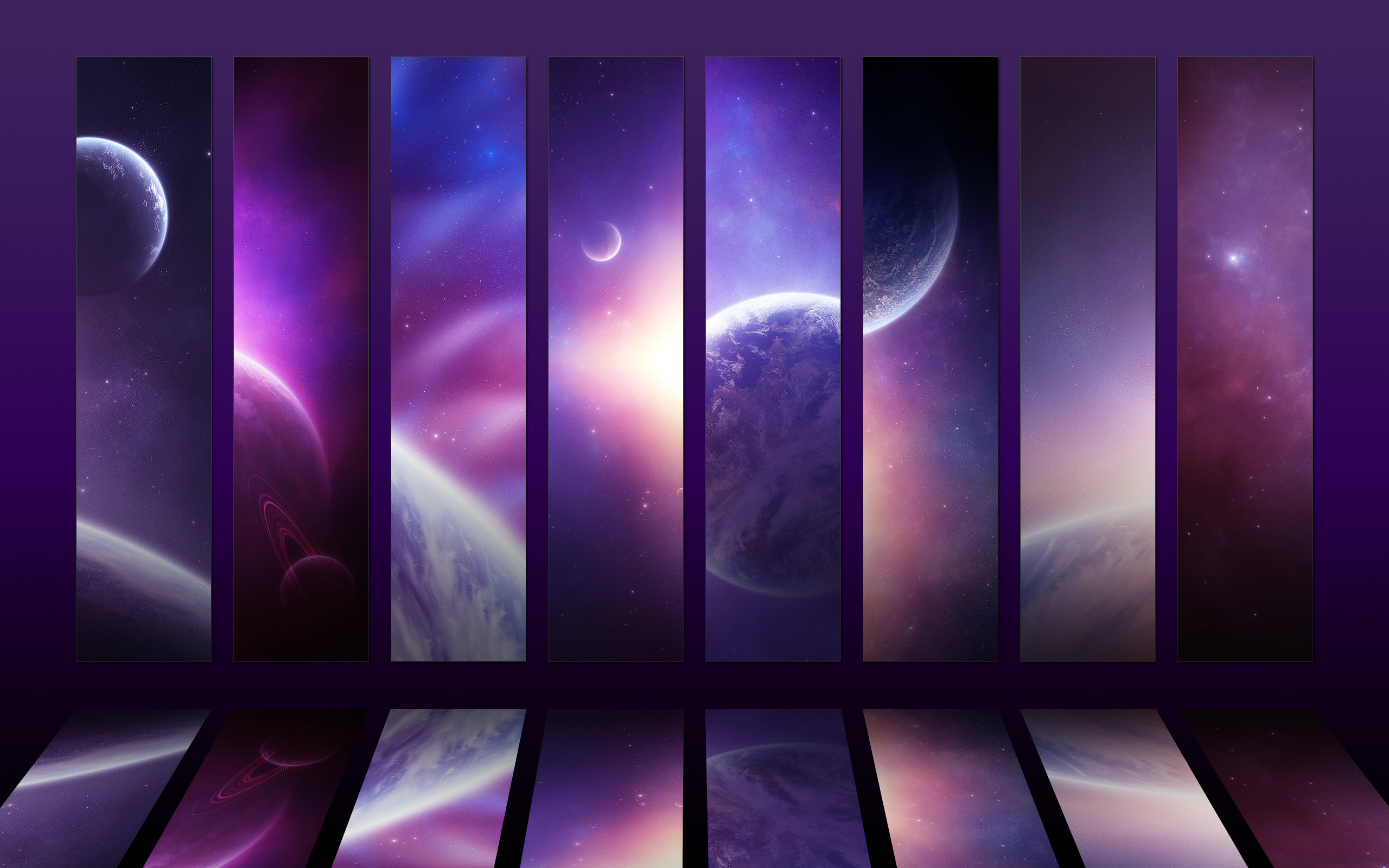 Pianeti, Spazio, Pannelli, Viola, 2K, sfondo Windows 11