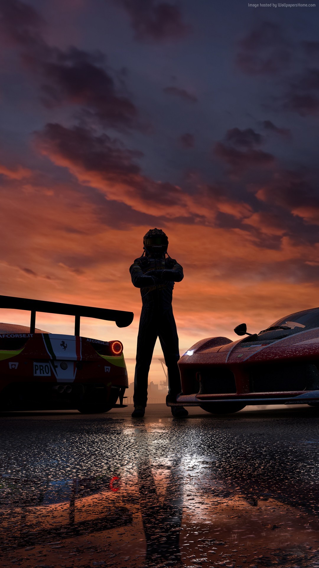 Forza Horizon, Silhouette, Auto sportive, Tramonto, immagine di sfondo iPhone