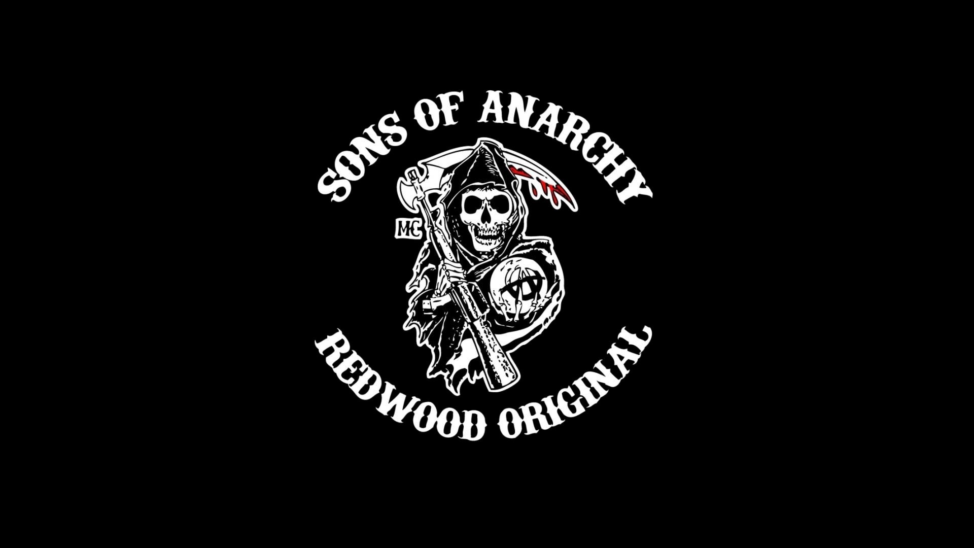 Sons of Anarchy, Redwood Original, Logo Reaper, Sfondo nero, Full HD, wallpaper desktop