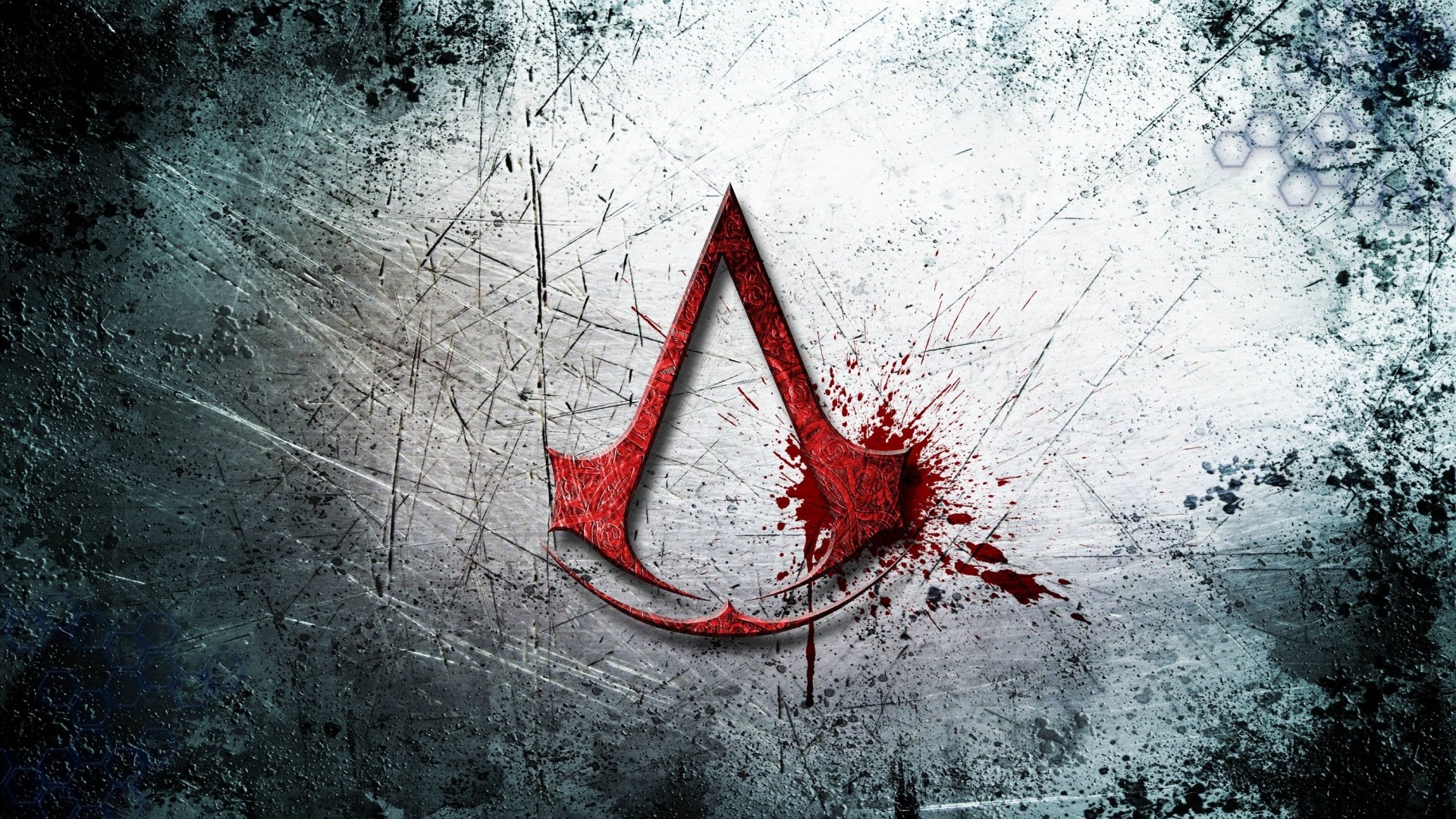 Simbolo degli Assassini, Assassin's Creed, Sangue, Grunge, Full HD, sfondo per PC e portatile