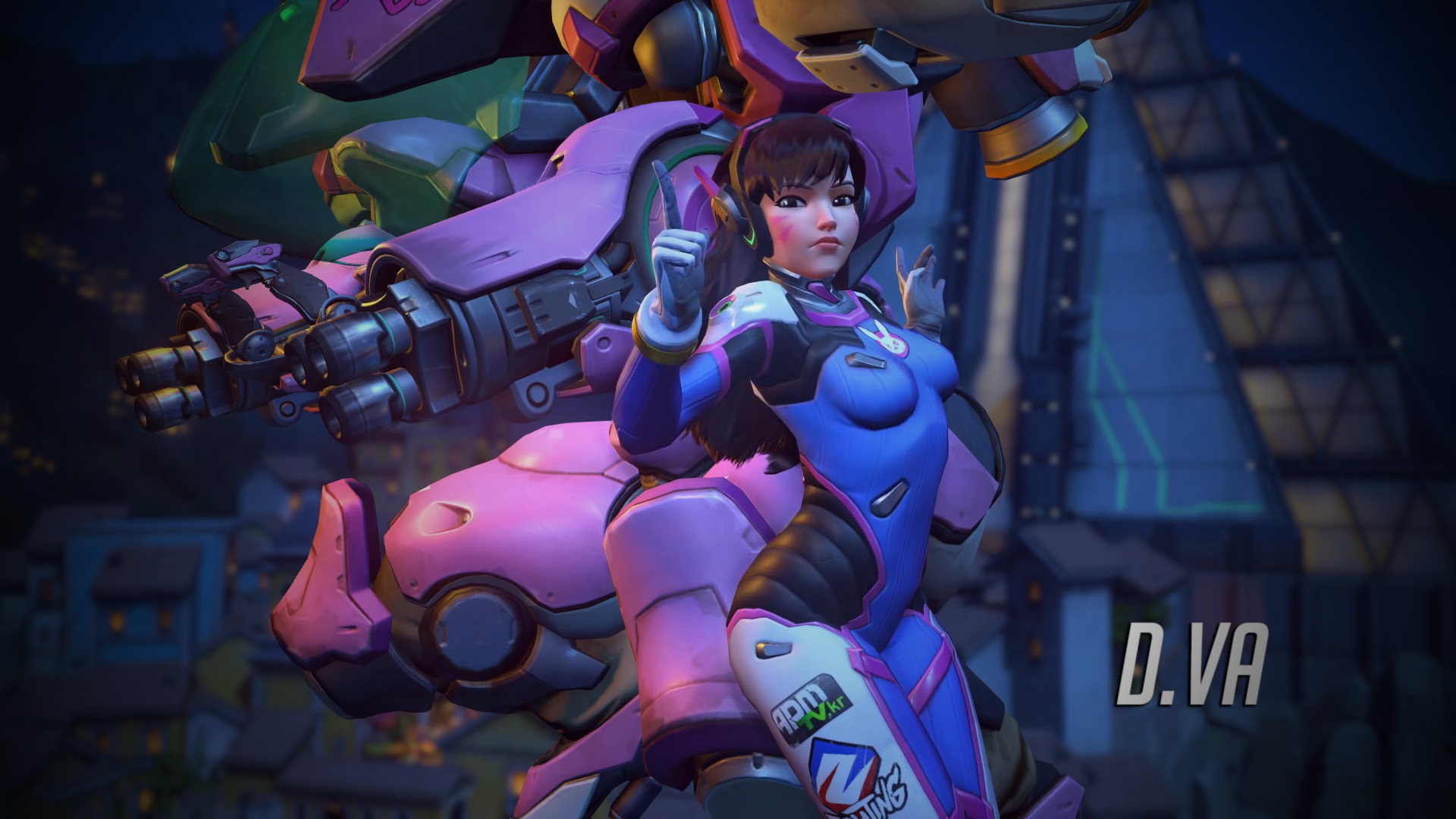 D.Va, Overwatch, MEKA, Rendering 3D, Full HD 1080p, sfondo desktop
