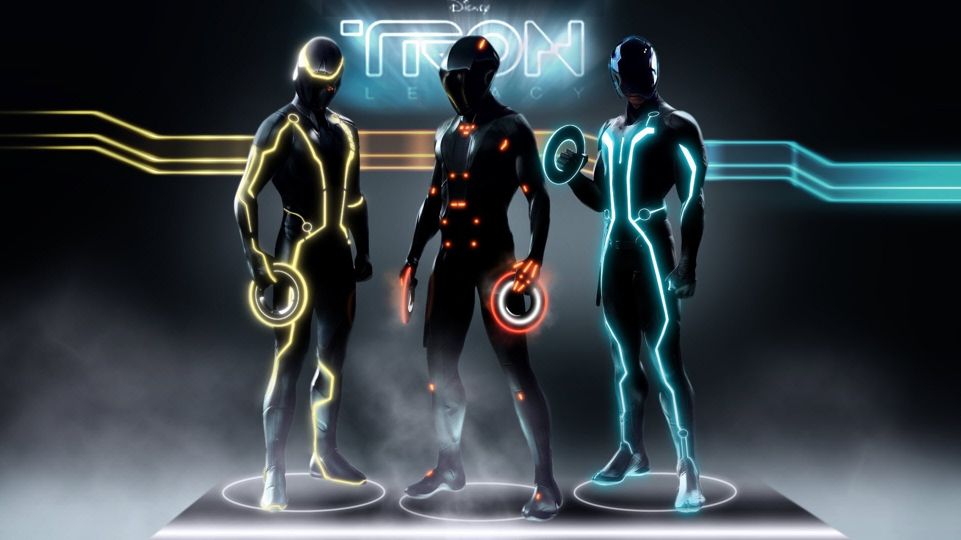 Daft Punk, Tron: Legacy, Neon, Tute luminose, Full HD, sfondo desktop