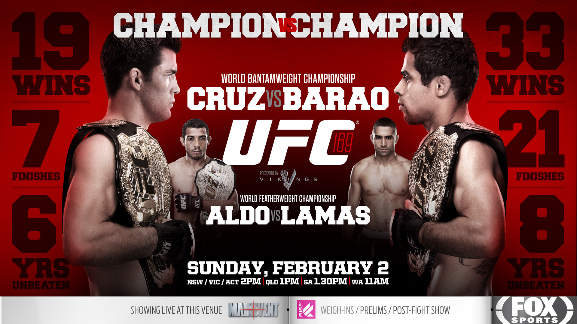 UFC 169, Dominick Cruz, Renan Barão, José Aldo, Ricardo Lamas, Poster, sfondo 1920x1080 per PC