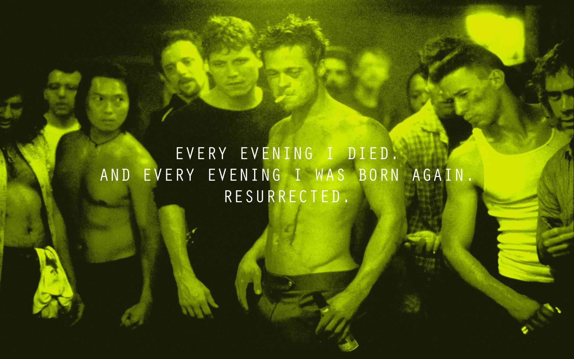 Fight Club, Brad Pitt, Citazione, Verde, 1920x1200, immagine di sfondo