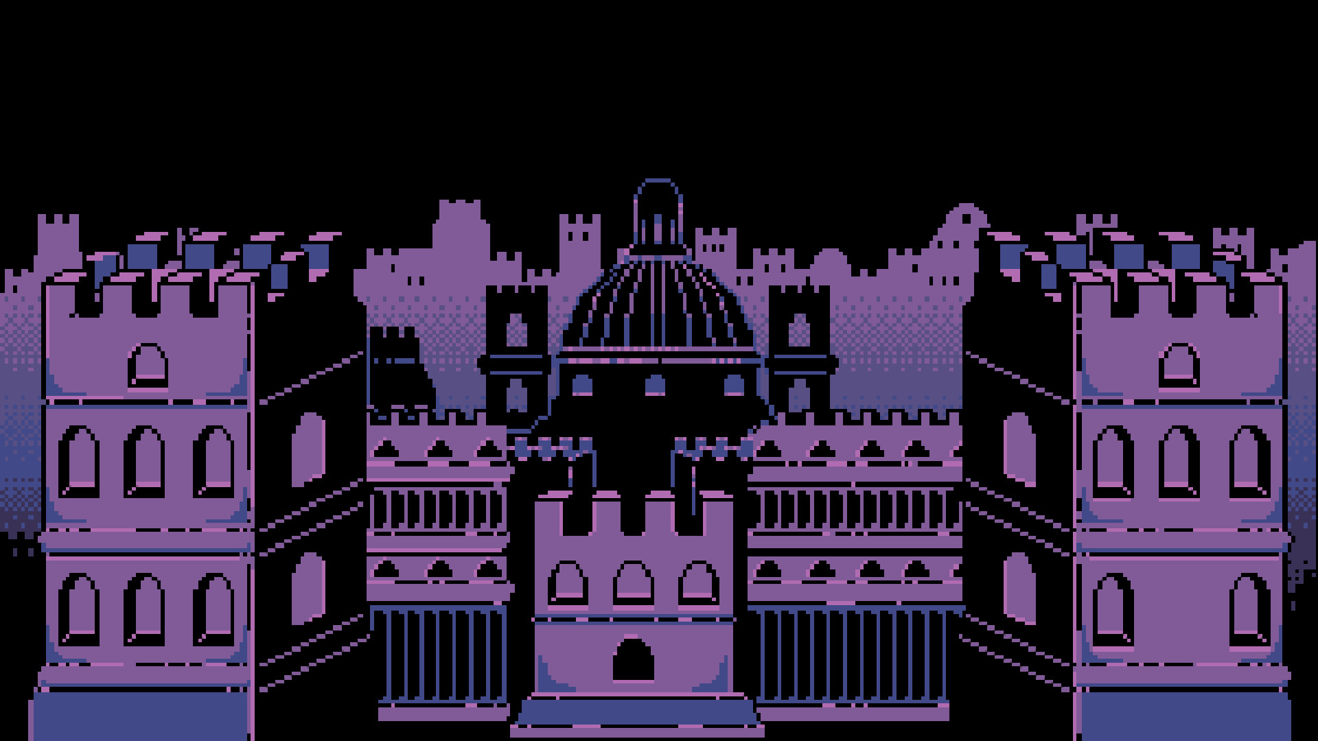Castello di New Home, Undertale, Pixel art, Viola, Full HD, sfondo desktop