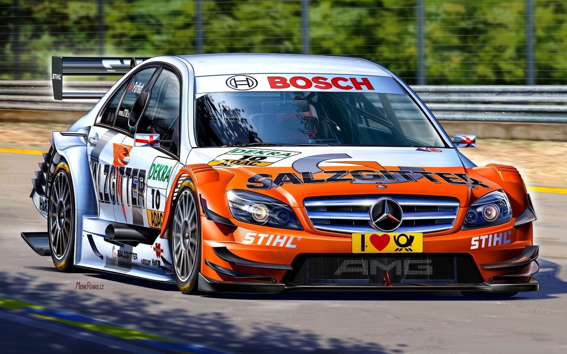 Mercedes-Benz Classe C AMG DTM, Auto da corsa, Bosch, 1920x1200, immagine di sfondo