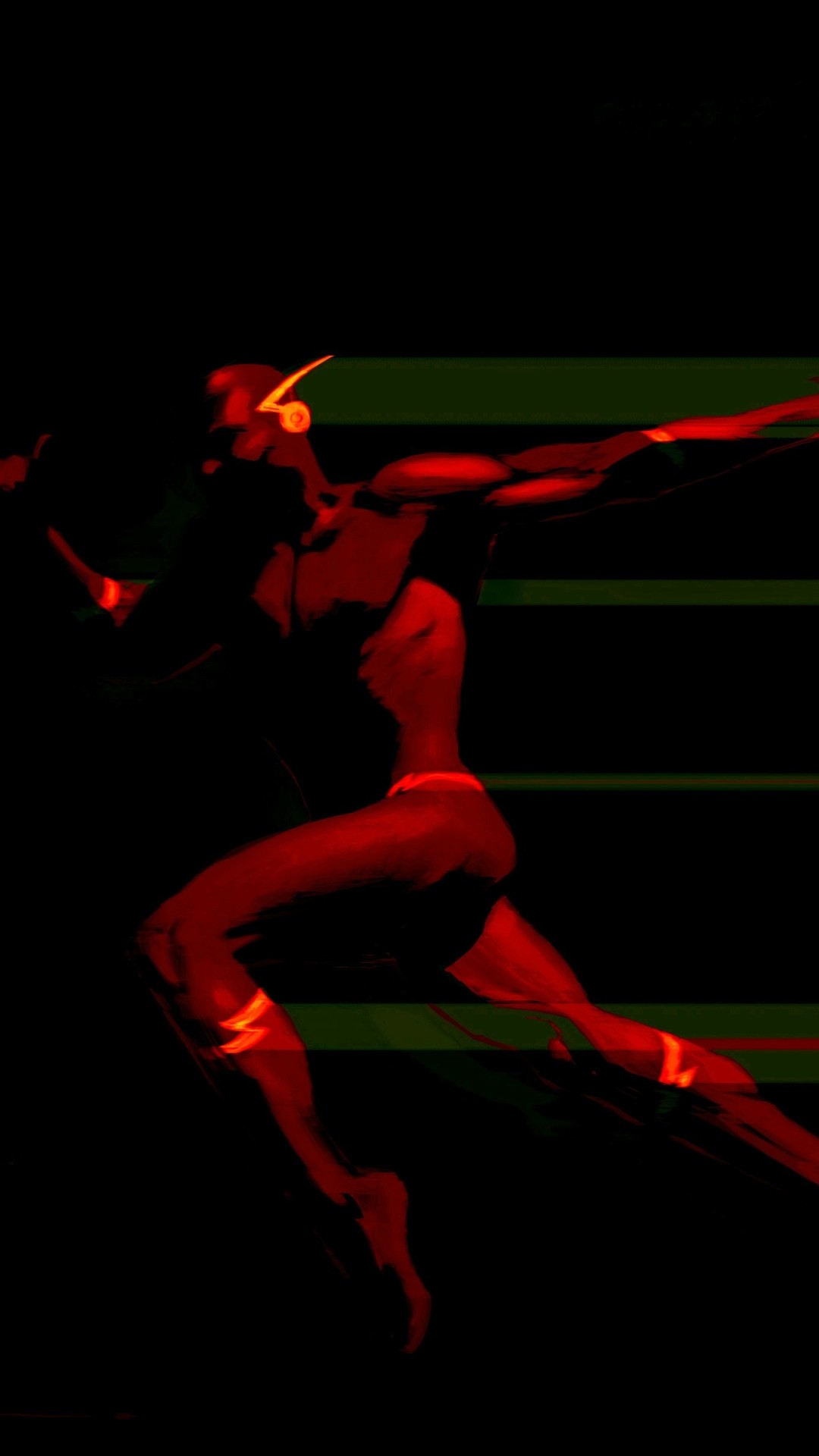 Ballerina, Silhouette rossa, Sfondo nero, schermata Home iPhone 7 Plus