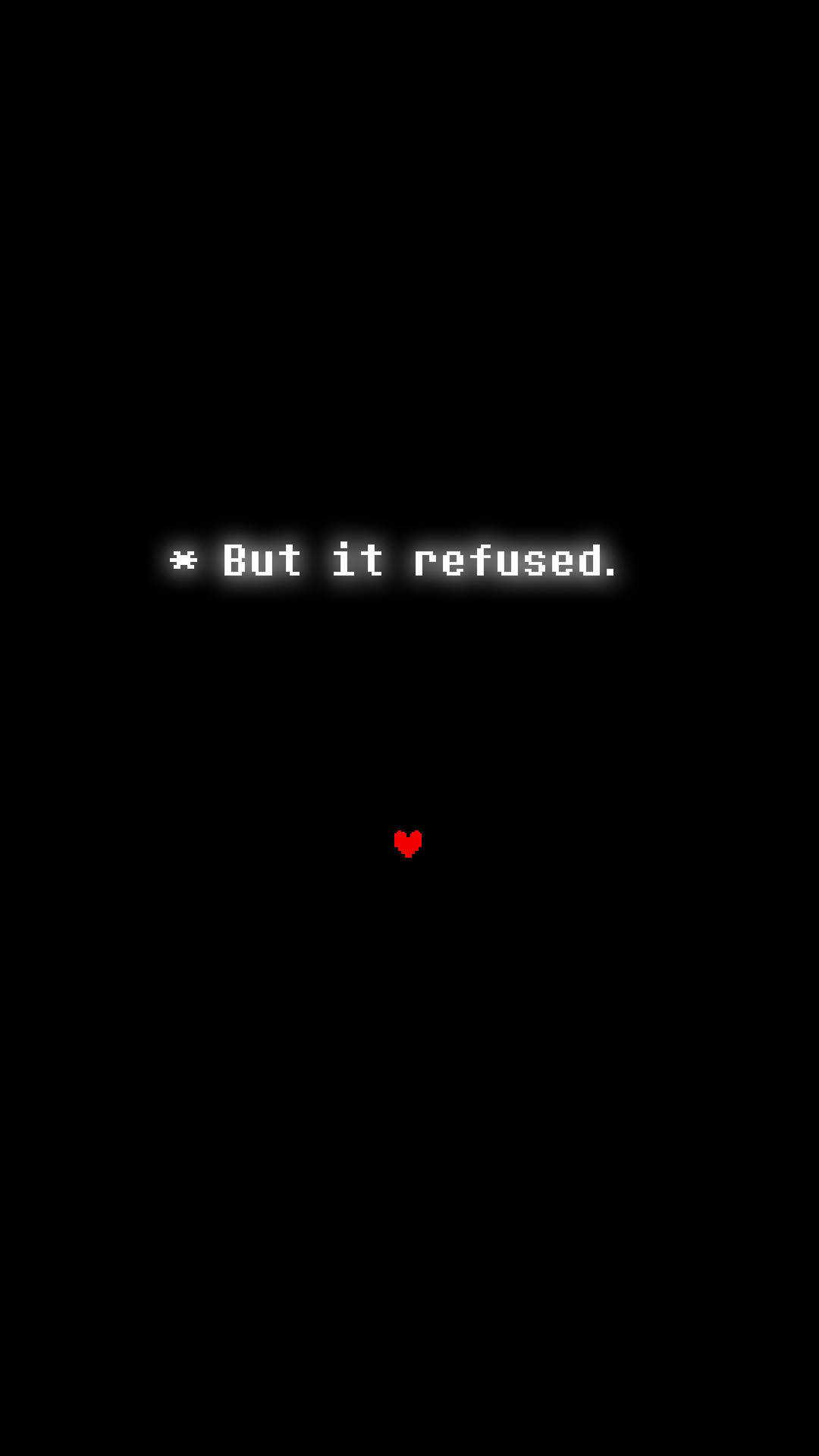 But it refused, Undertale, Cuore rosso, Sfondo nero, Minimalista, wallpaper Full HD per smartphone