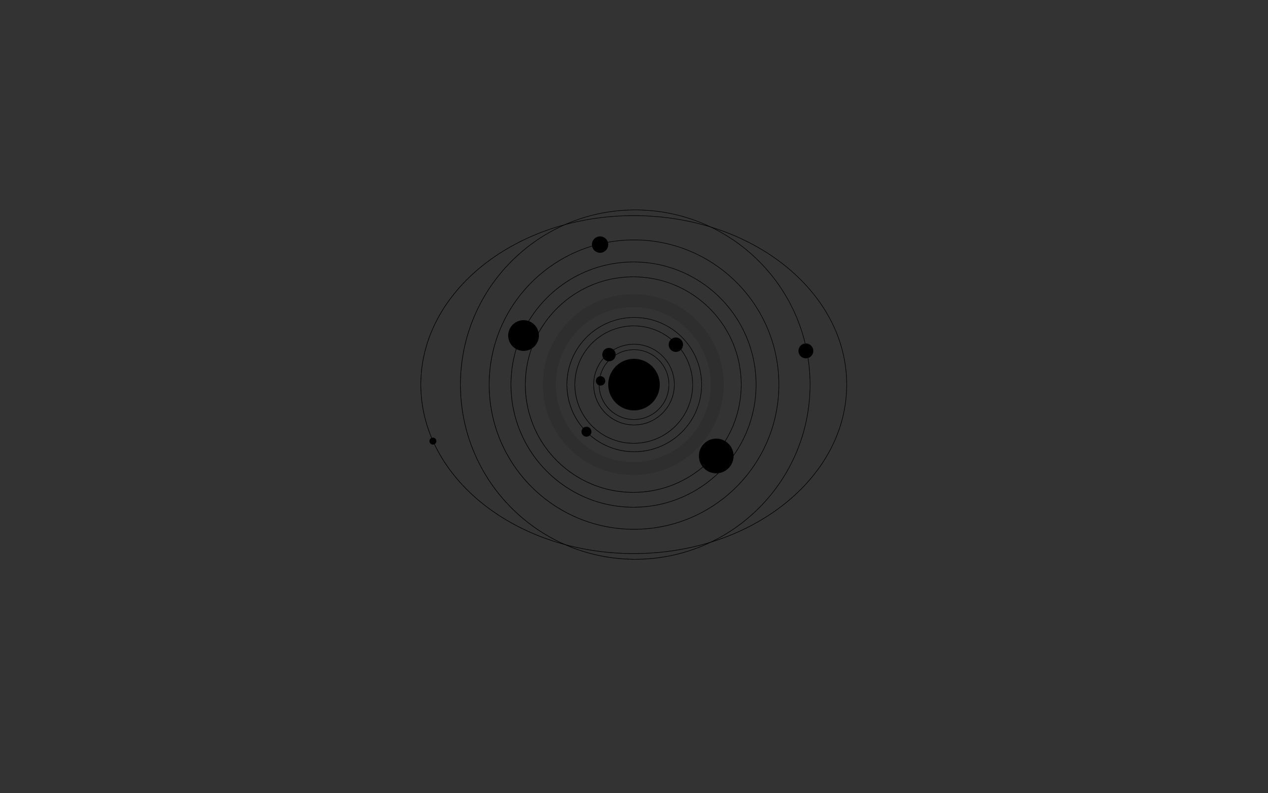 Sistema solare, Orbite, Minimalista, Grigio, 2560x1600, immagine di sfondo
