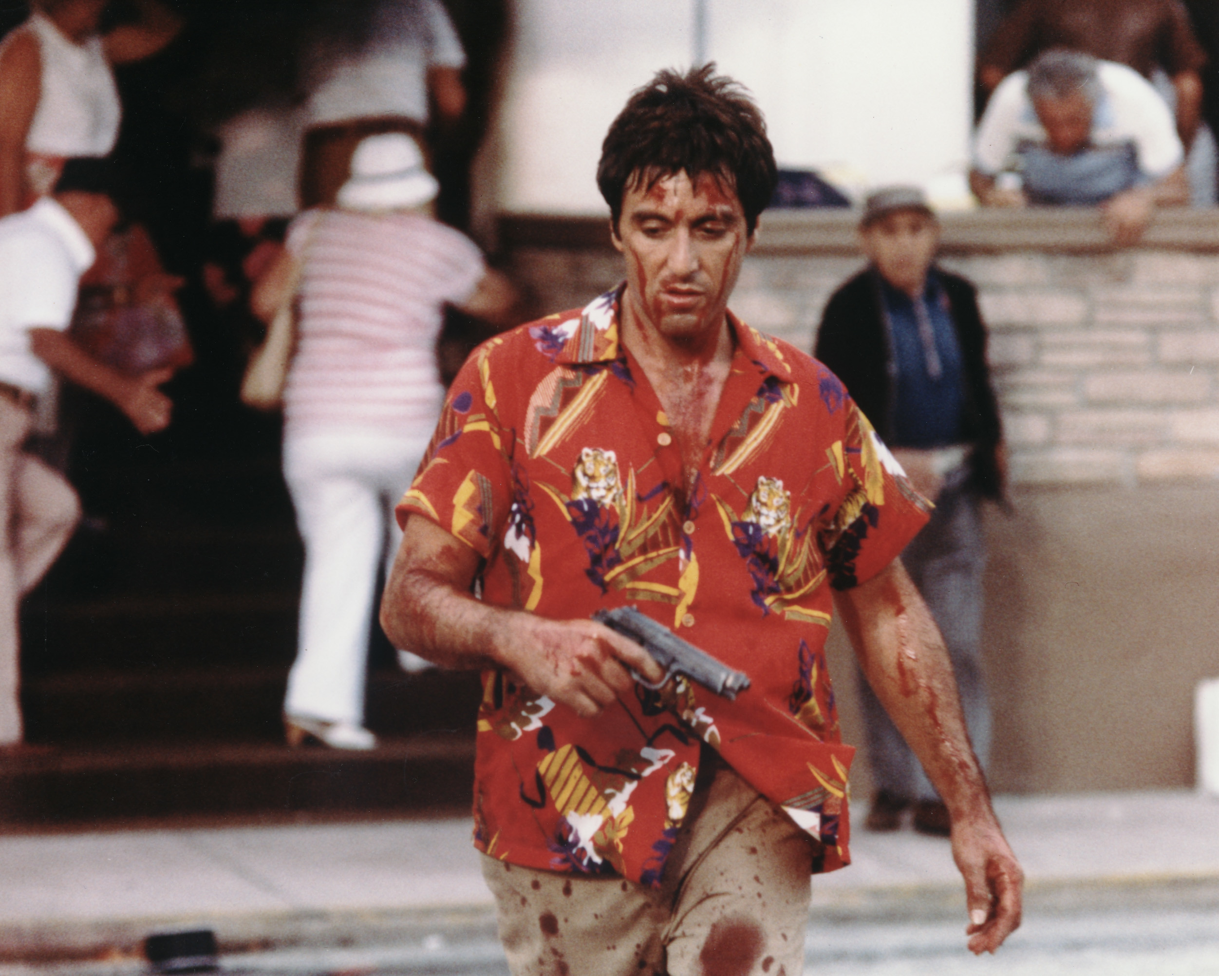 Tony Montana, Al Pacino, Scarface, Camicia hawaiana, Pistola, Full HD, sfondo per portatile