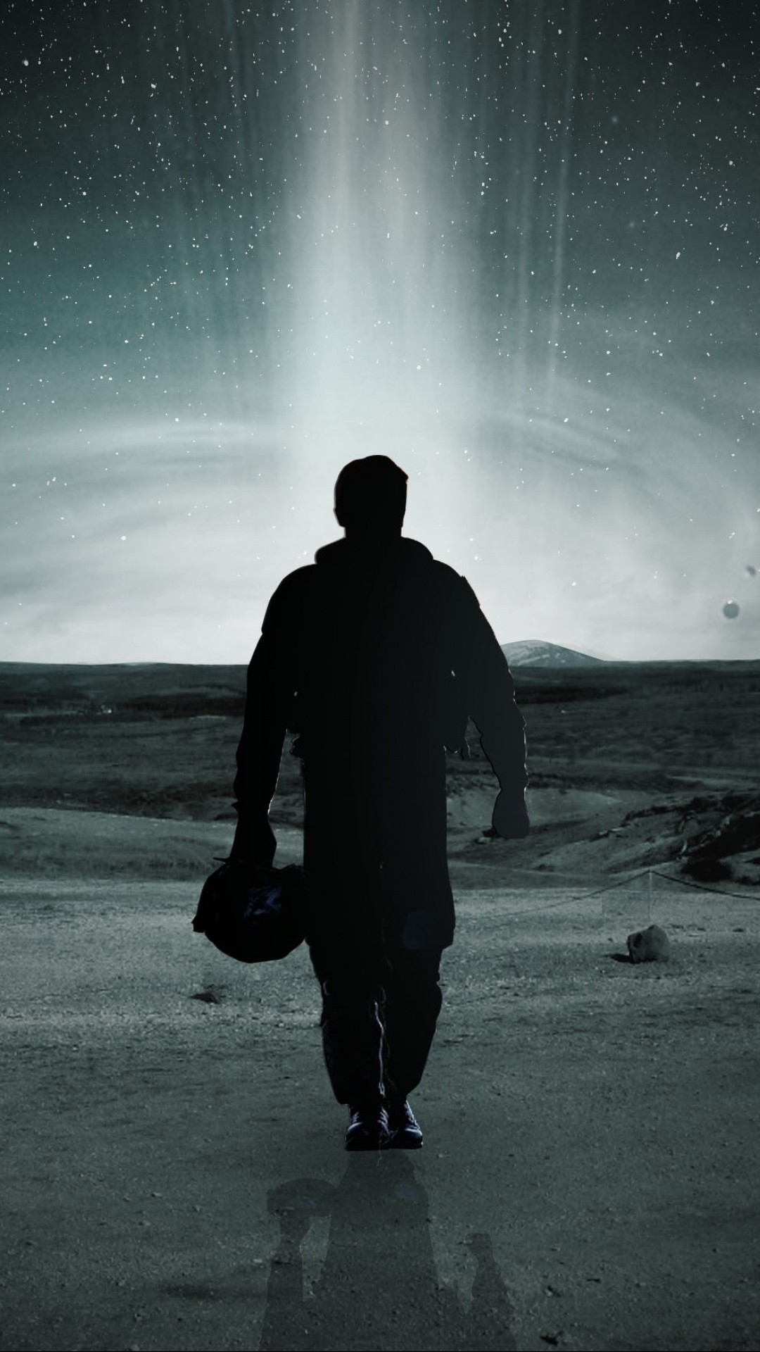 Interstellar, Cooper, Pianeta di Mann, Silhouette, Full HD, wallpaper per smartphone