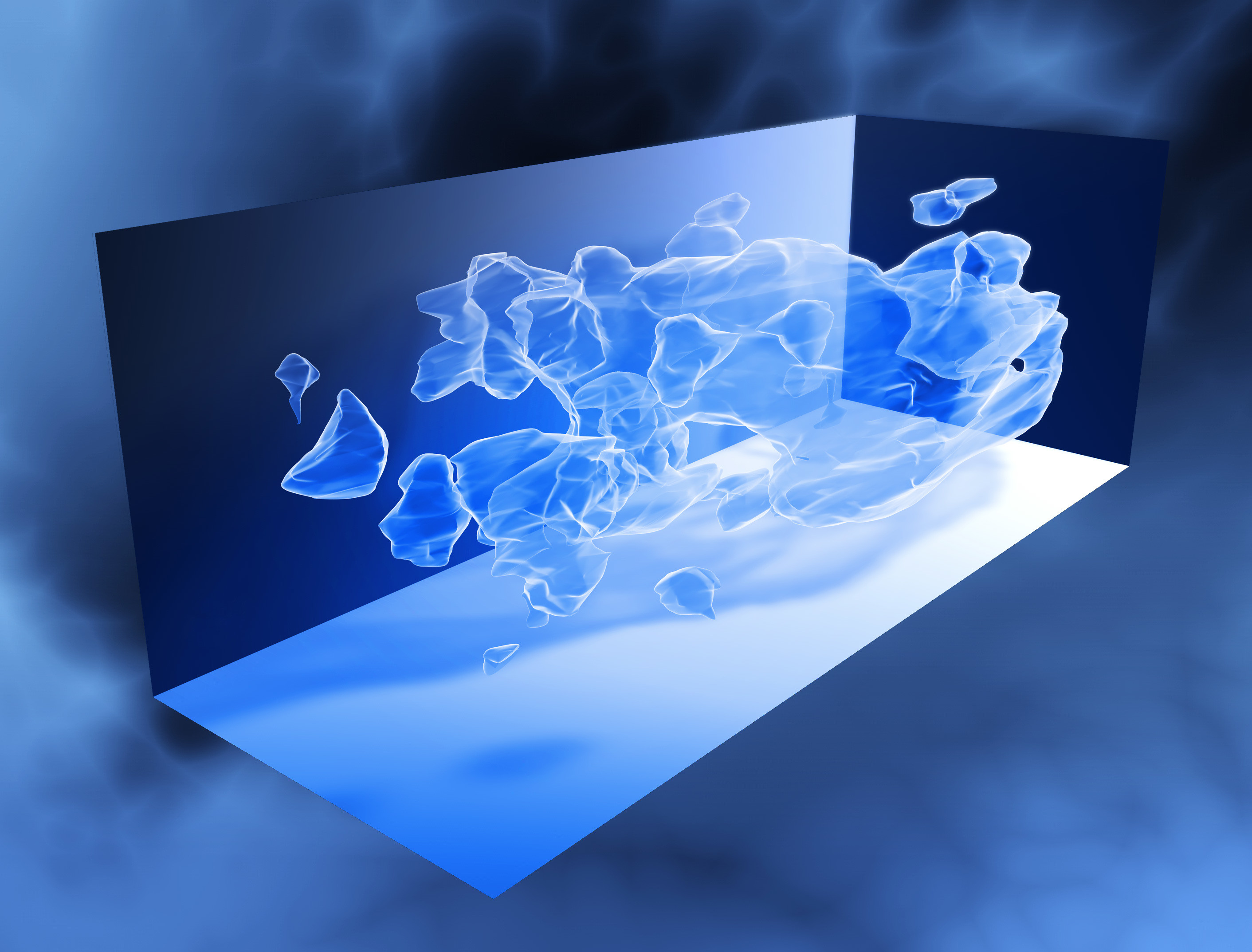 Visualizzazione scientifica, Grafico 3D, Blu, sfondo per iPad e tablet