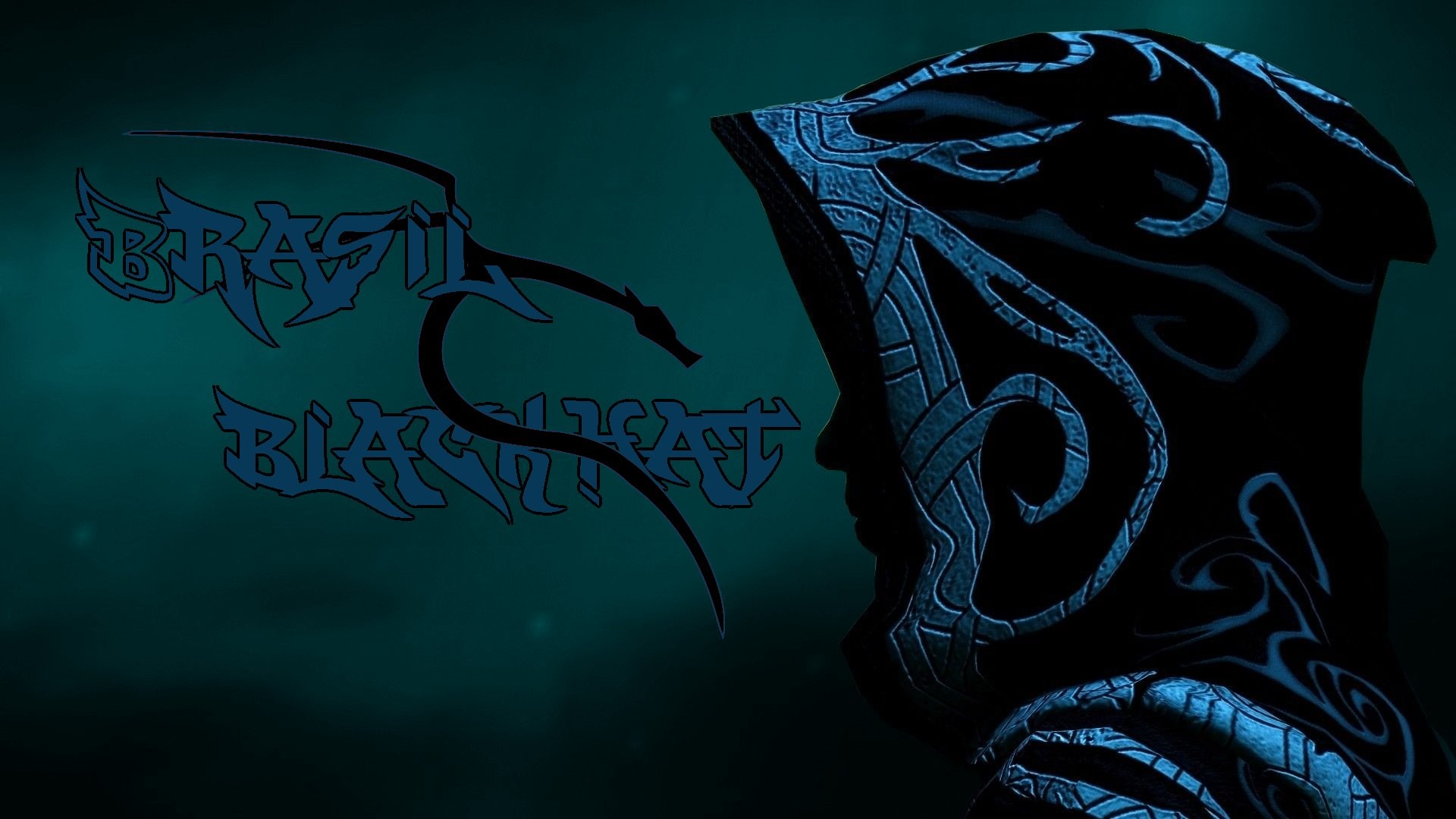 Black Hat, Hacker, Cappuccio, Verde acqua, sfondo Kali Linux