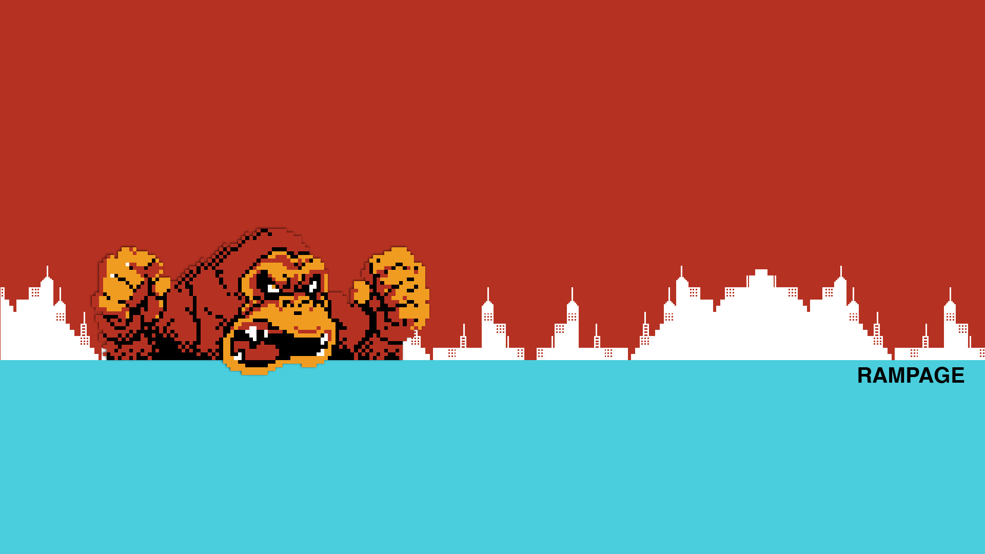 Rampage, George, Pixel art, Città, 16:9 Full HD, sfondo widescreen
