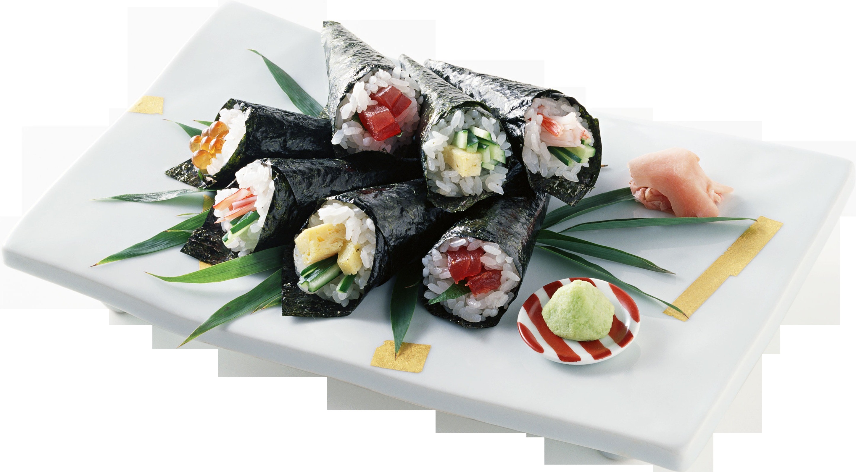 Temaki, Sushi, Cucina giapponese, Piatto, 2K, sfondo per PC e portatile