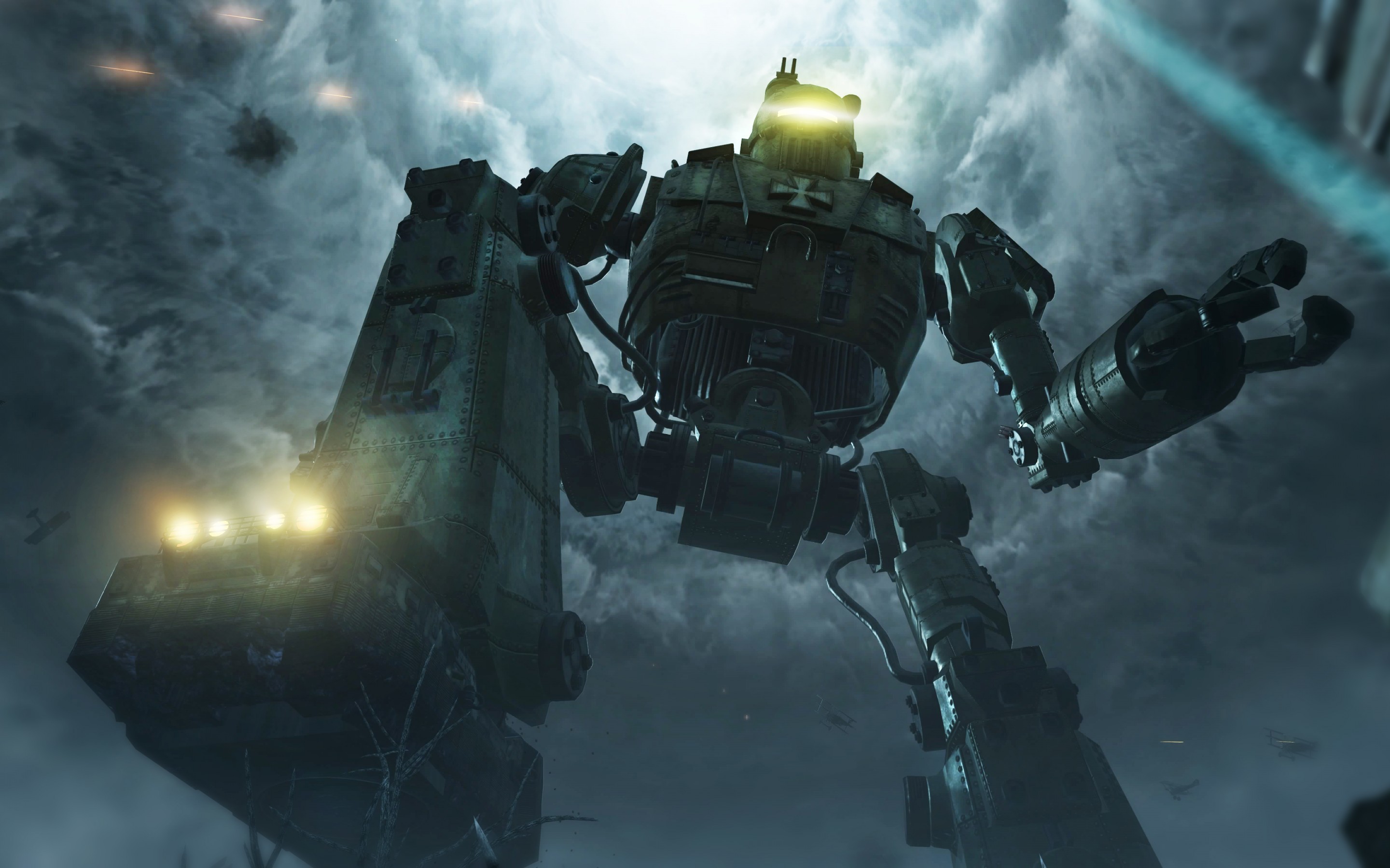 Call of Duty: Black Ops III, Robot gigante, Origins, Zombi, Tempesta, sfondo MacBook Air