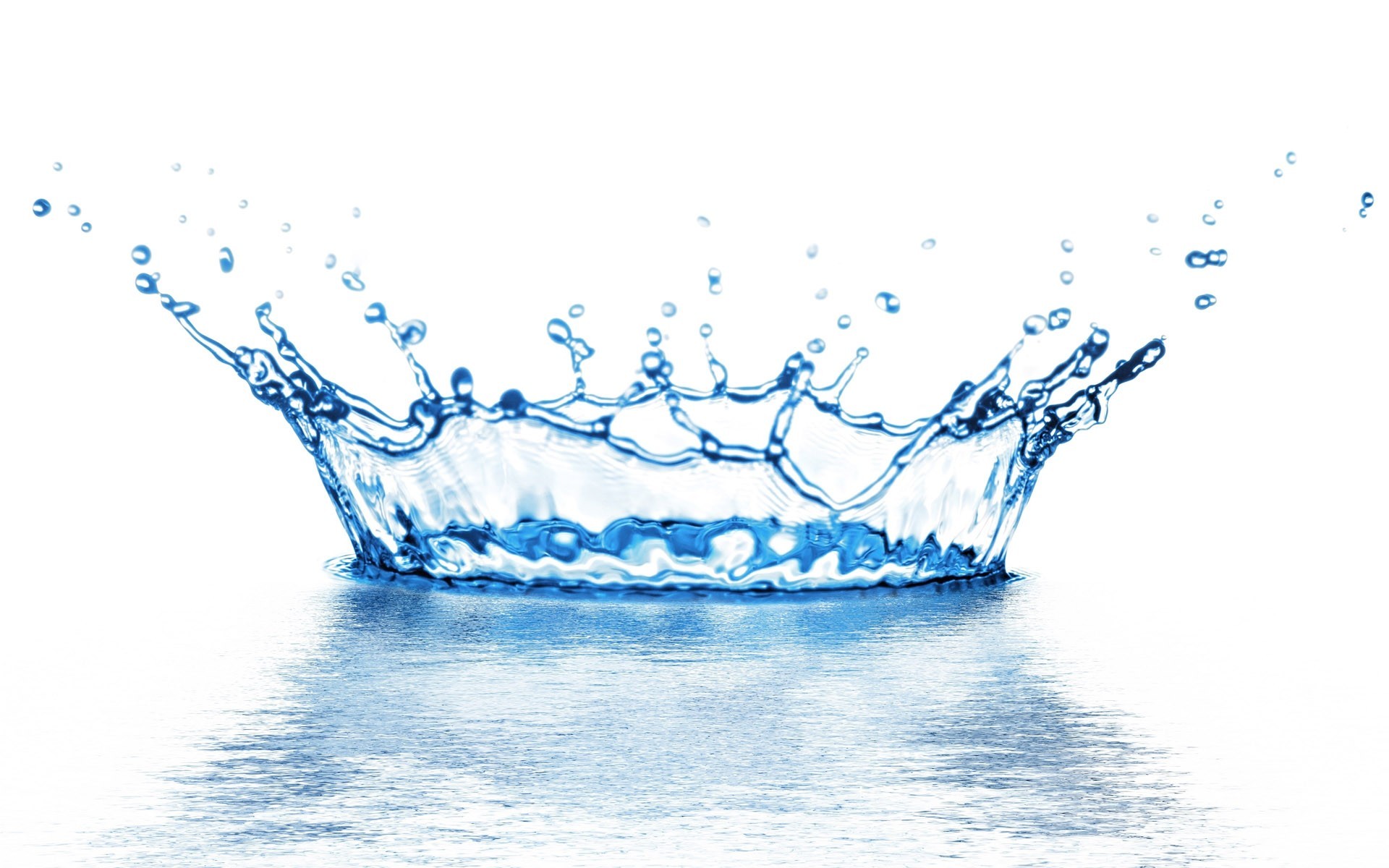 Spruzzo a corona, Goccia d'acqua, Sfondo bianco, Full HD, wallpaper desktop