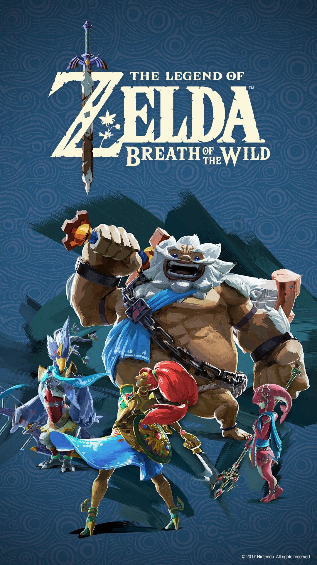 The Legend of Zelda: Breath of the Wild, Campioni, Link, Logo, Full HD, sfondo per iPhone e Android